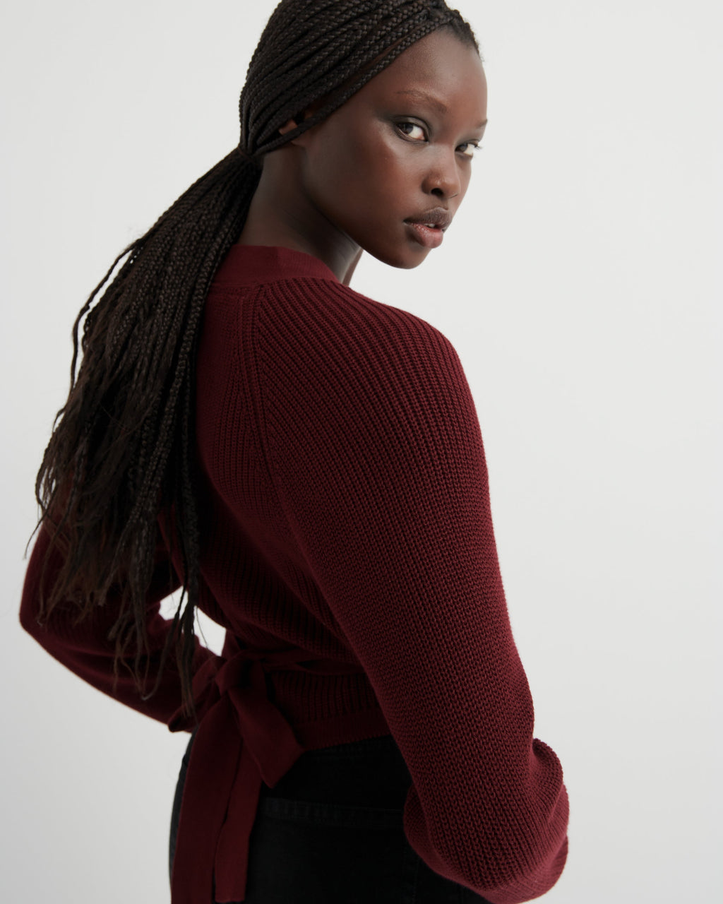 Kowtow Composure Cardigan - Maroon