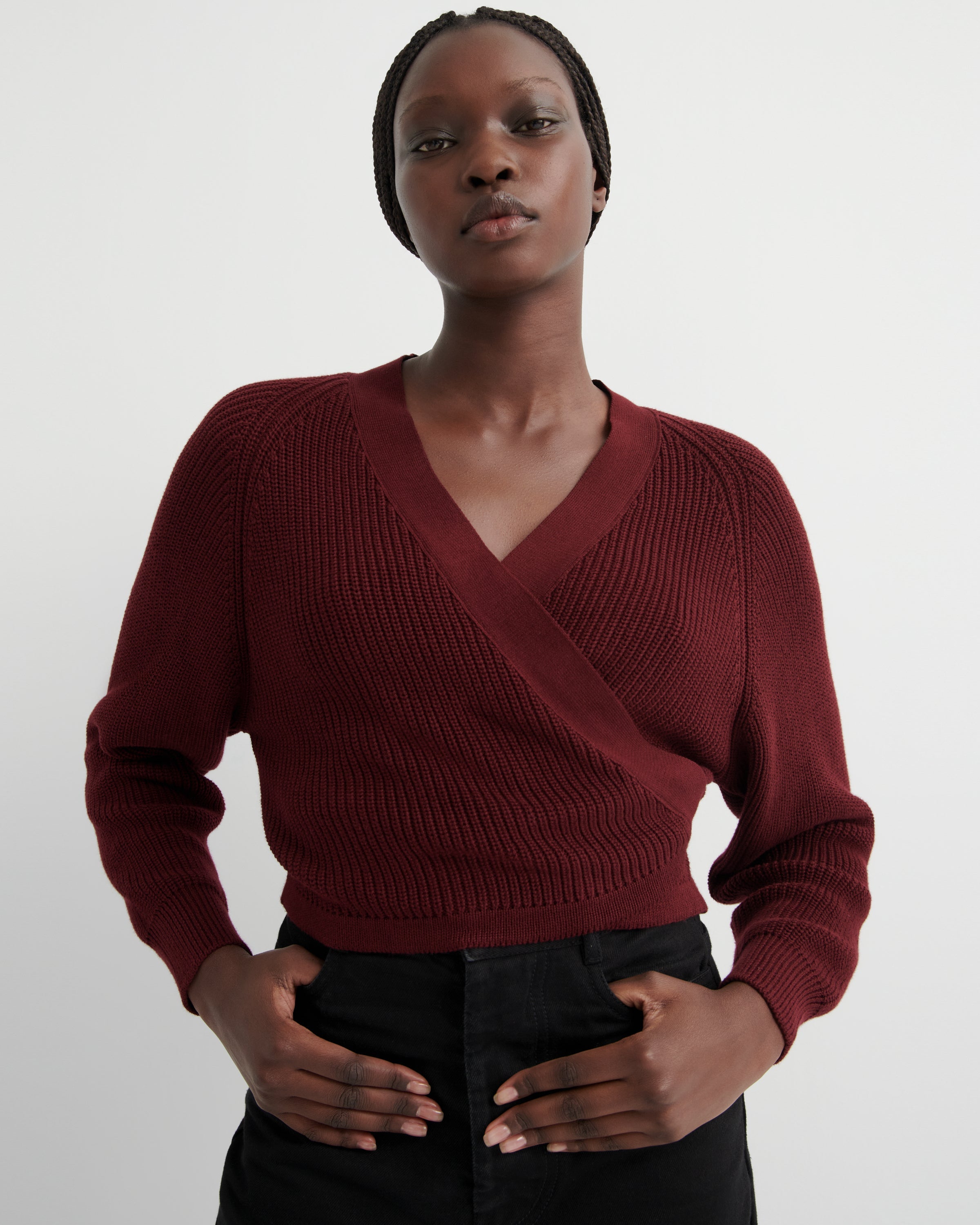 Kowtow Composure Cardigan - Maroon