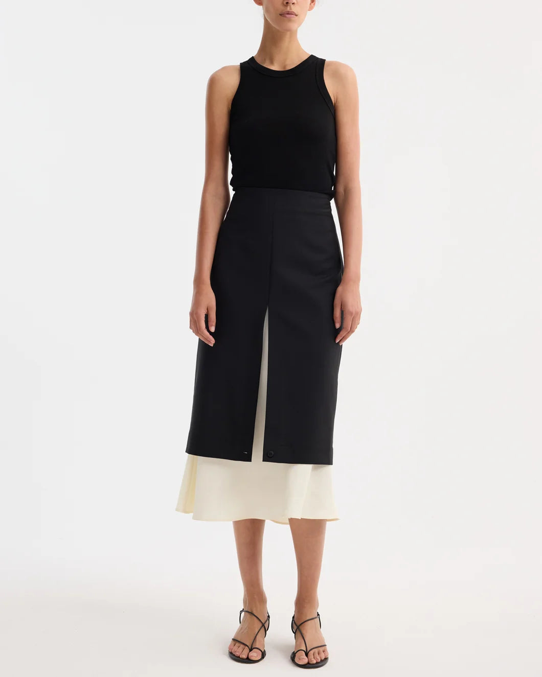 Rohe Contrast Upside-Down Skirt - Black