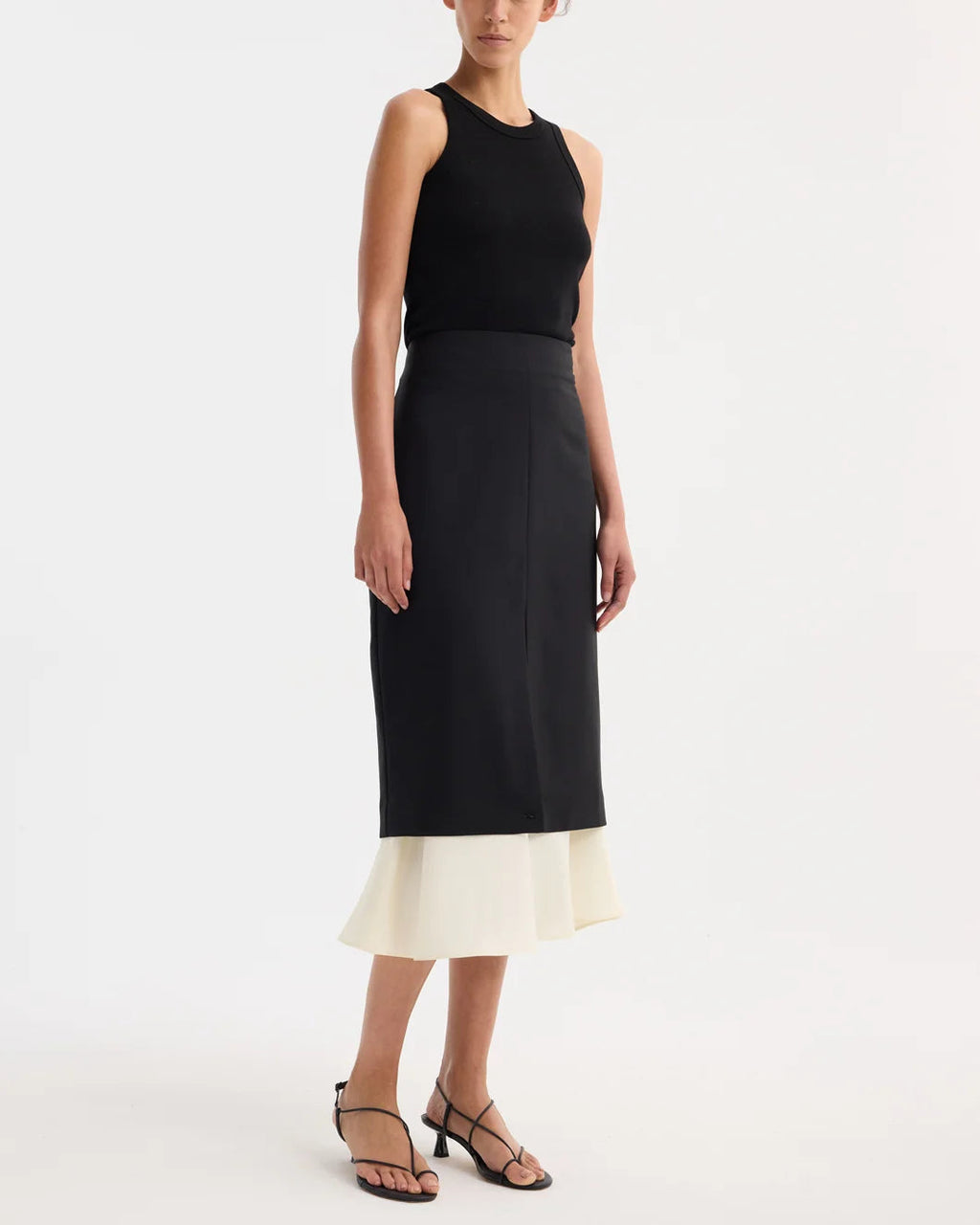 Rohe Contrast Upside-Down Skirt - Black