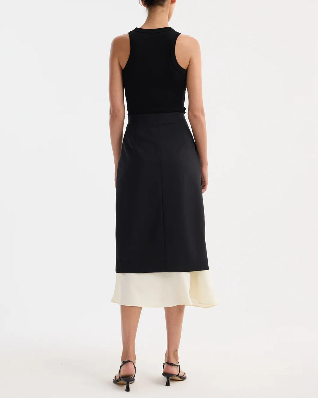 Rohe Contrast Upside-Down Skirt - Black