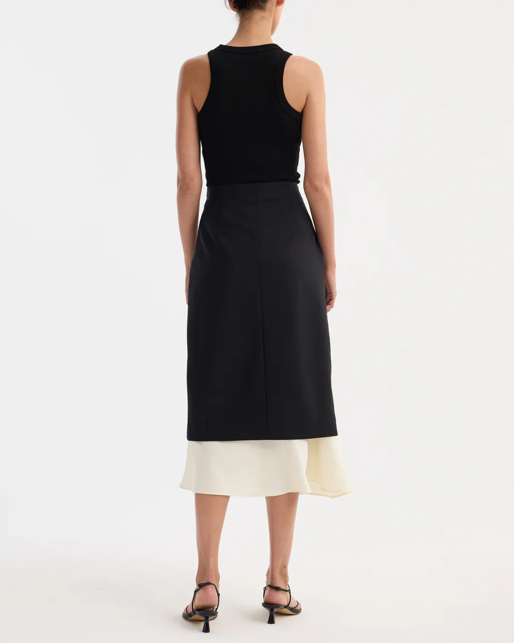Rohe Contrast Upside-Down Skirt - Black