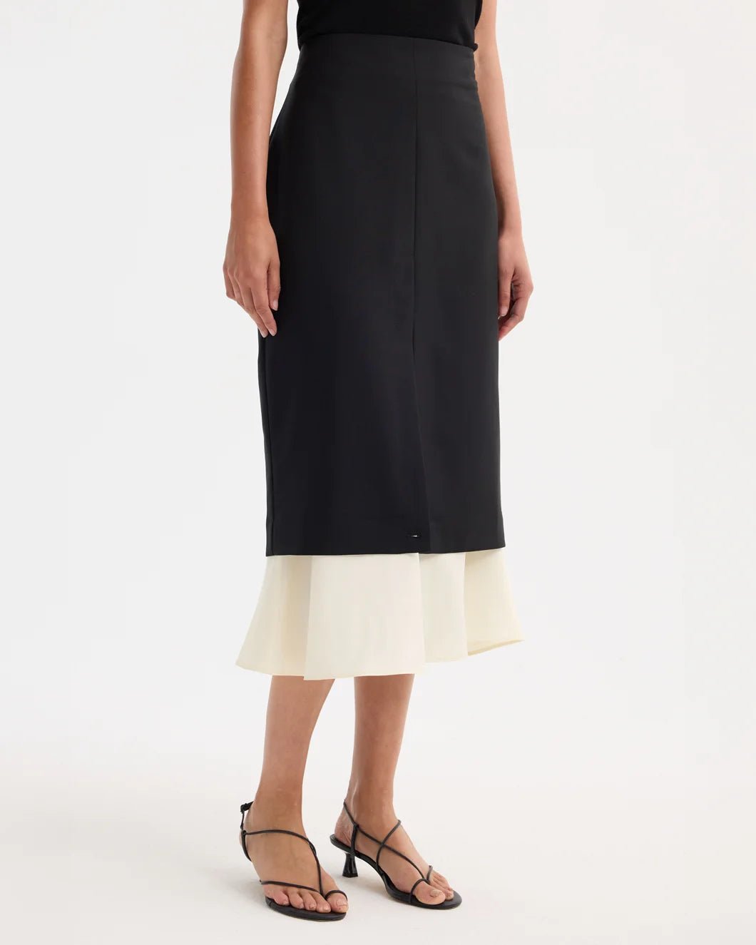 Rohe Contrast Upside-Down Skirt - Black