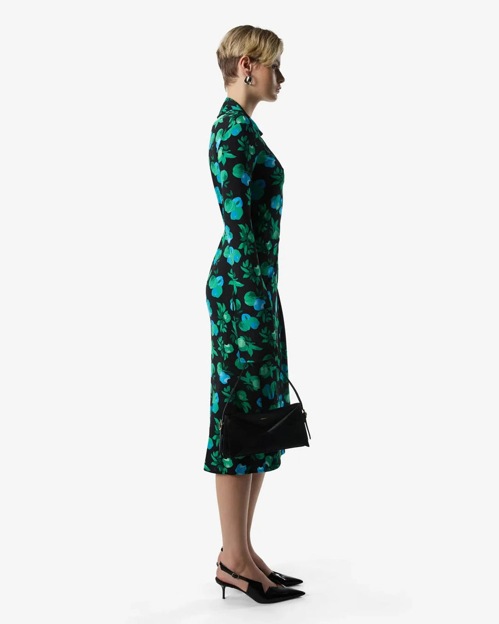 Coperni C-Logo Print Wrap Blouse Dress - Print Blue Apples