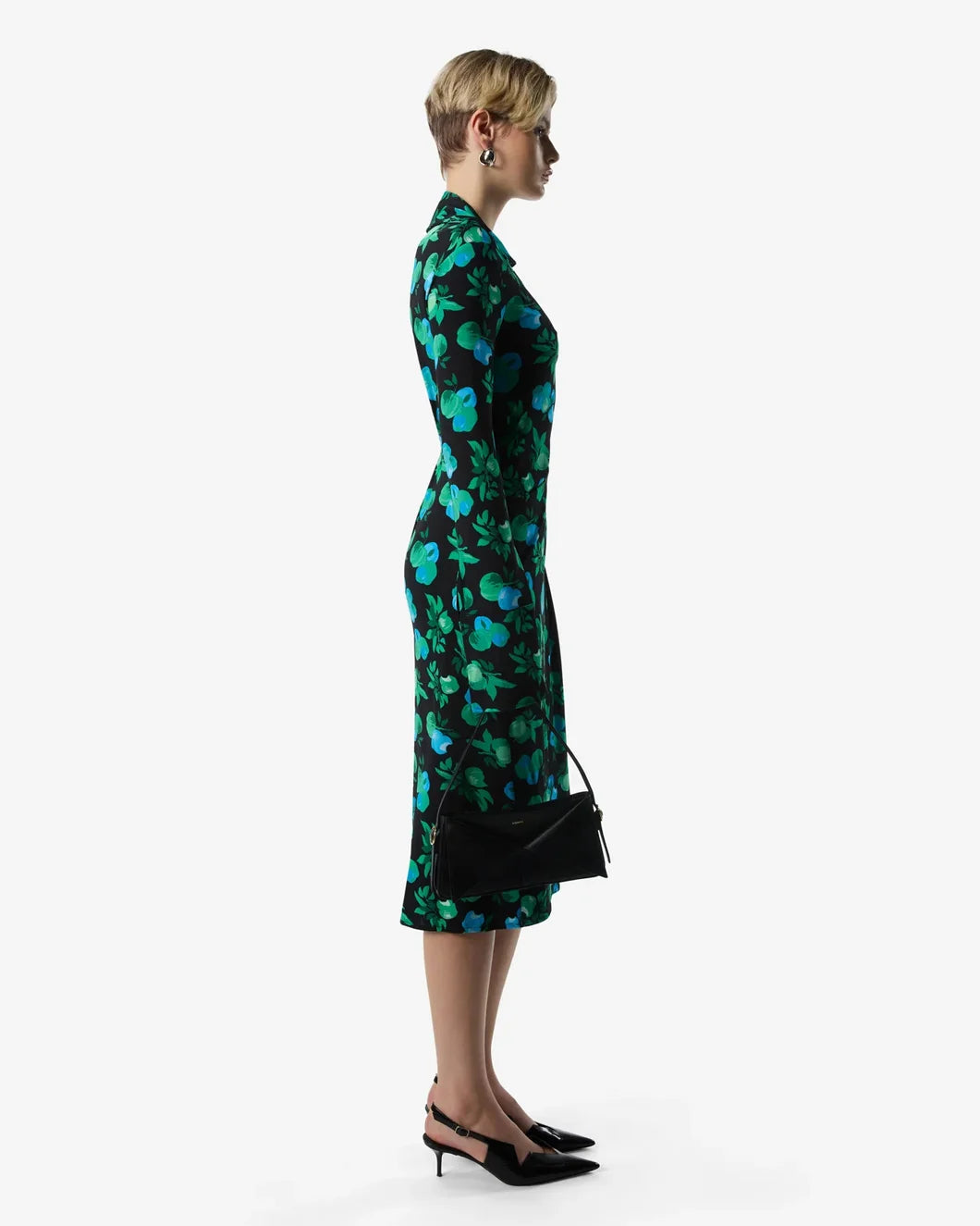 Coperni C-Logo Print Wrap Blouse Dress - Print Blue Apples
