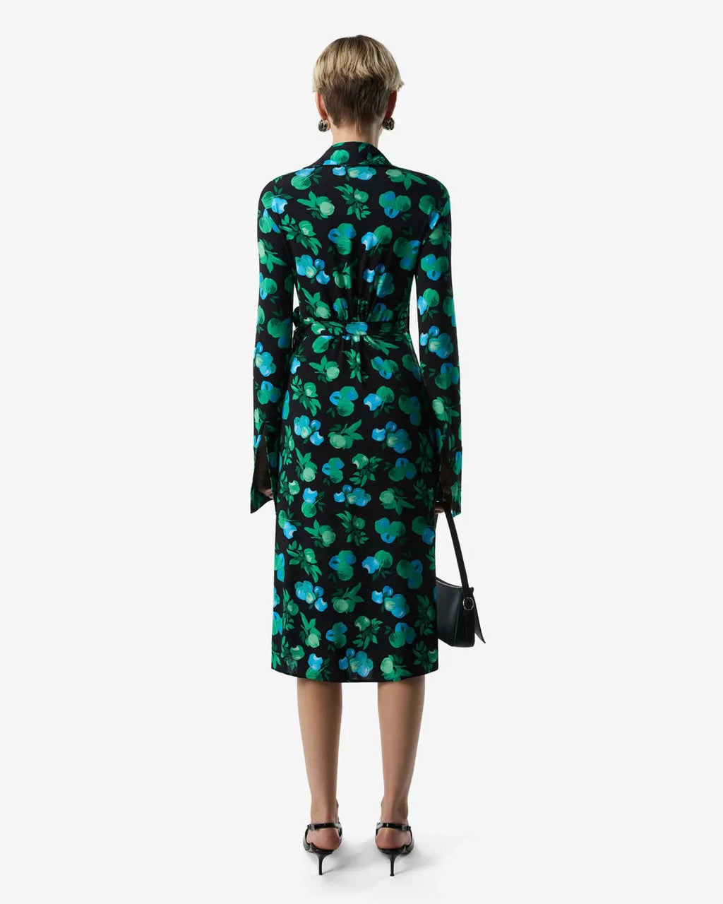 Coperni C-Logo Print Wrap Blouse Dress - Print Blue Apples