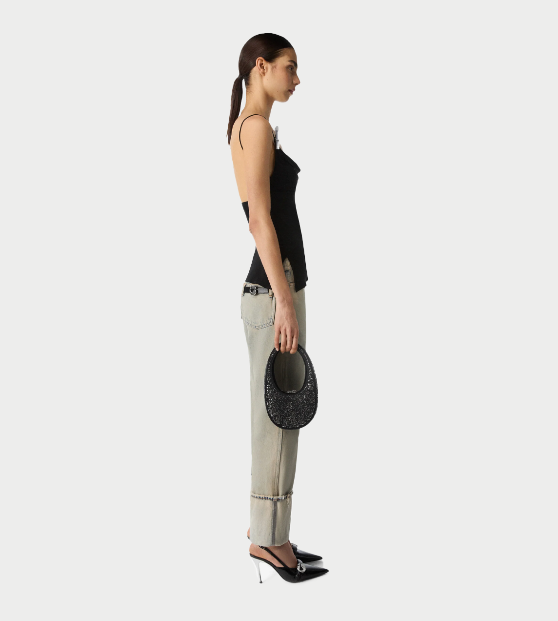 Coperni Draped Washing Clip Gala Top - Black