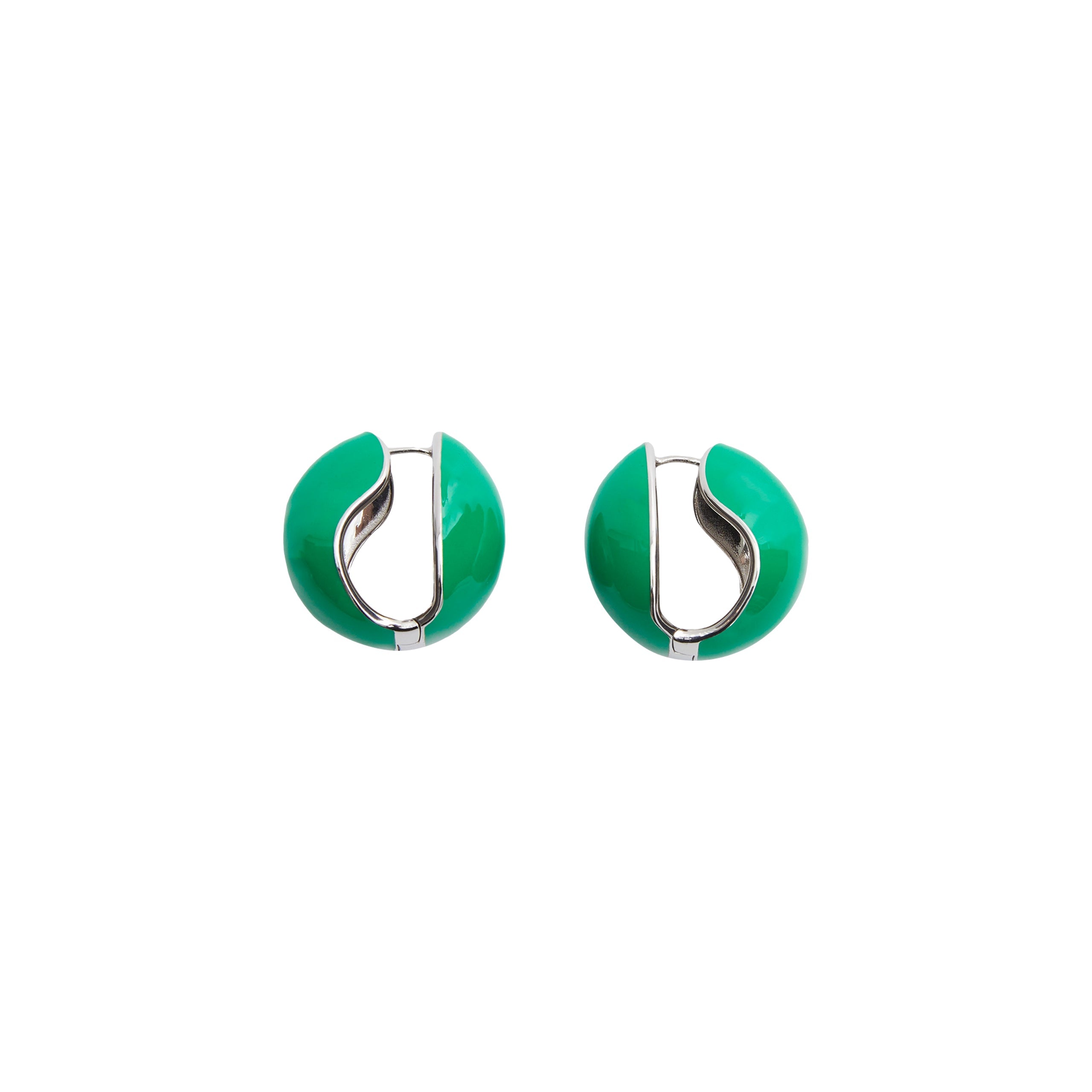 Coperni Lacquered Logo Earrings - Green