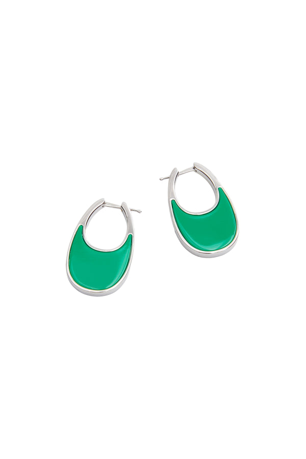 Coperni Lacquered Medium Swipe Earring - Green