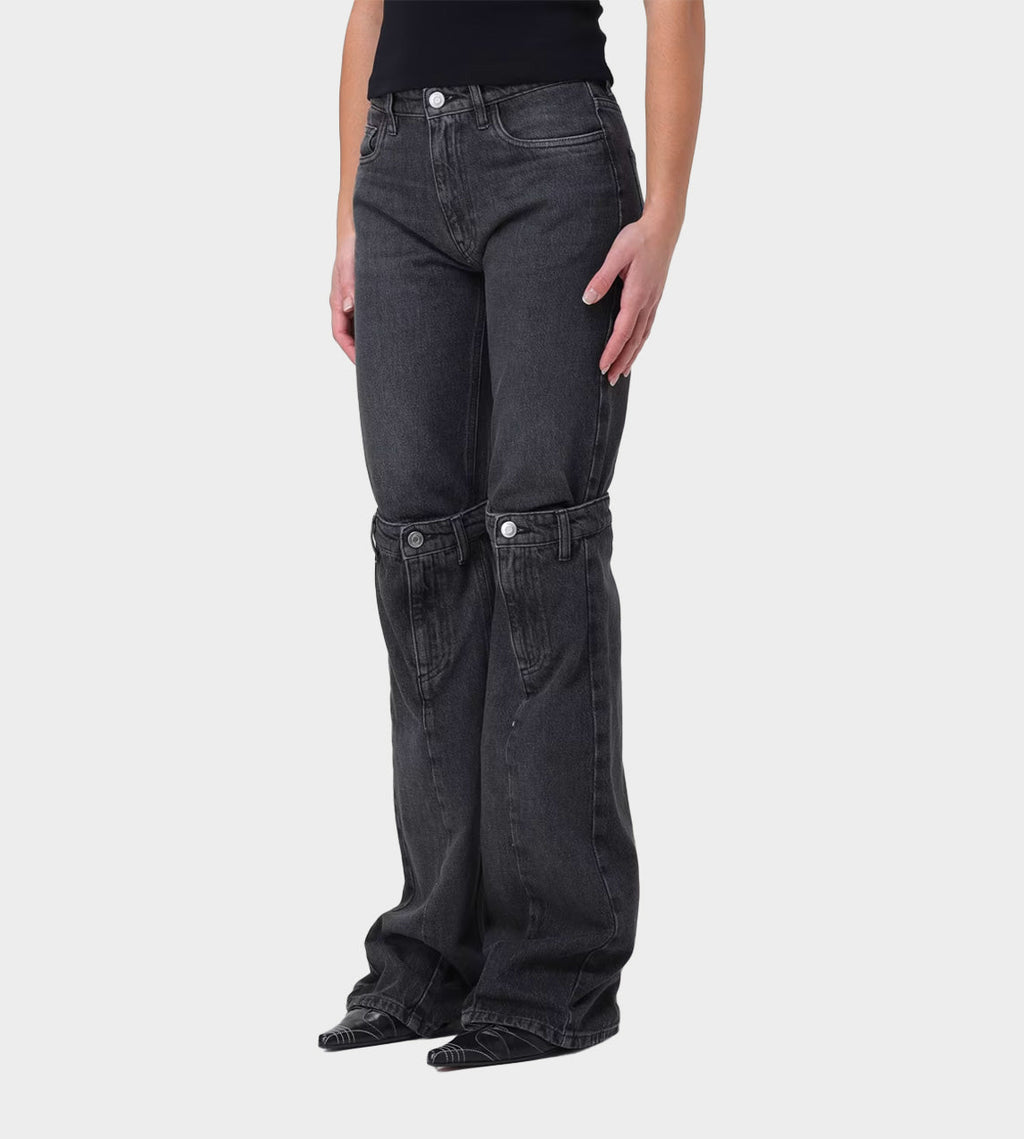 Coperni Open Knee Jeans - Washed Black