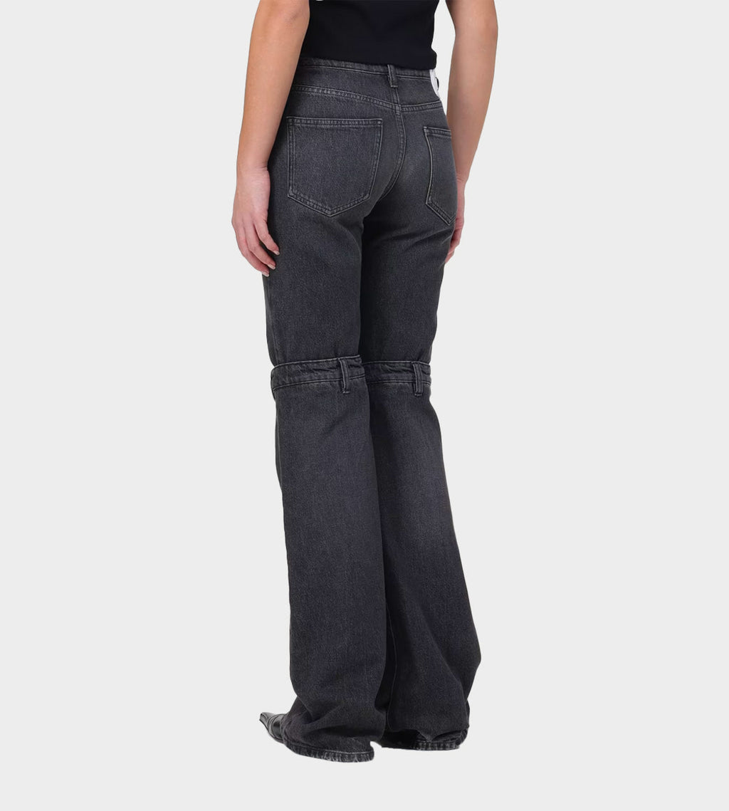 Coperni Open Knee Jeans - Washed Black