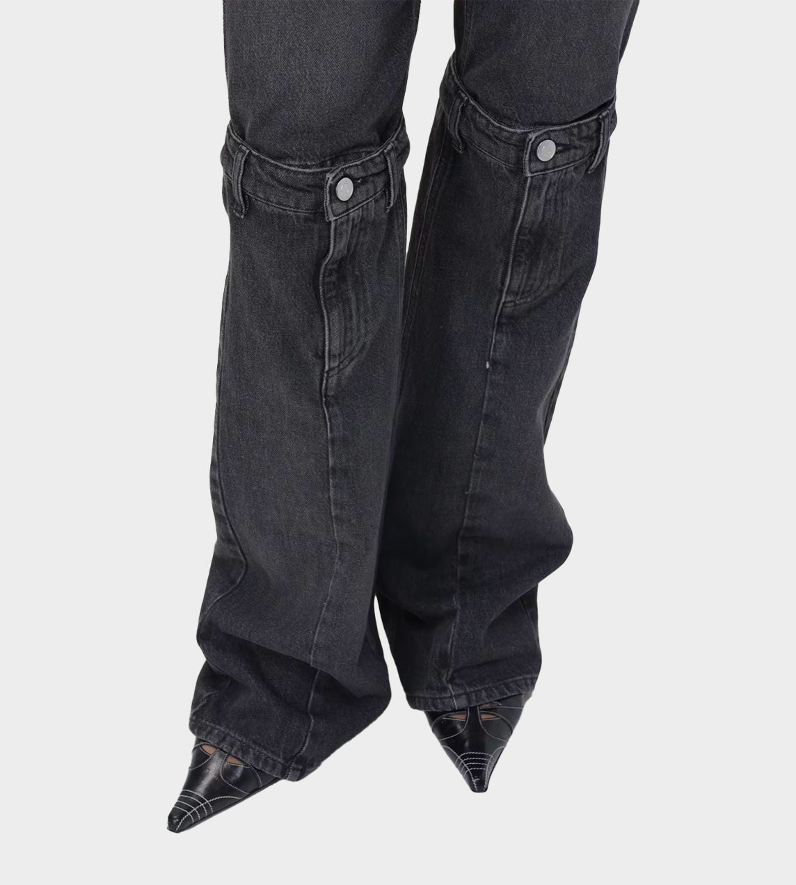 Coperni Open Knee Jeans - Washed Black