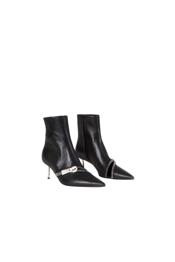 Coperni Zip Ankle Leather Boot - Black