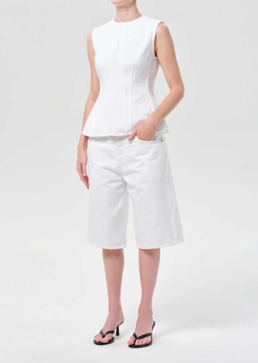 AGOLDE Corbin Denim Shell Top