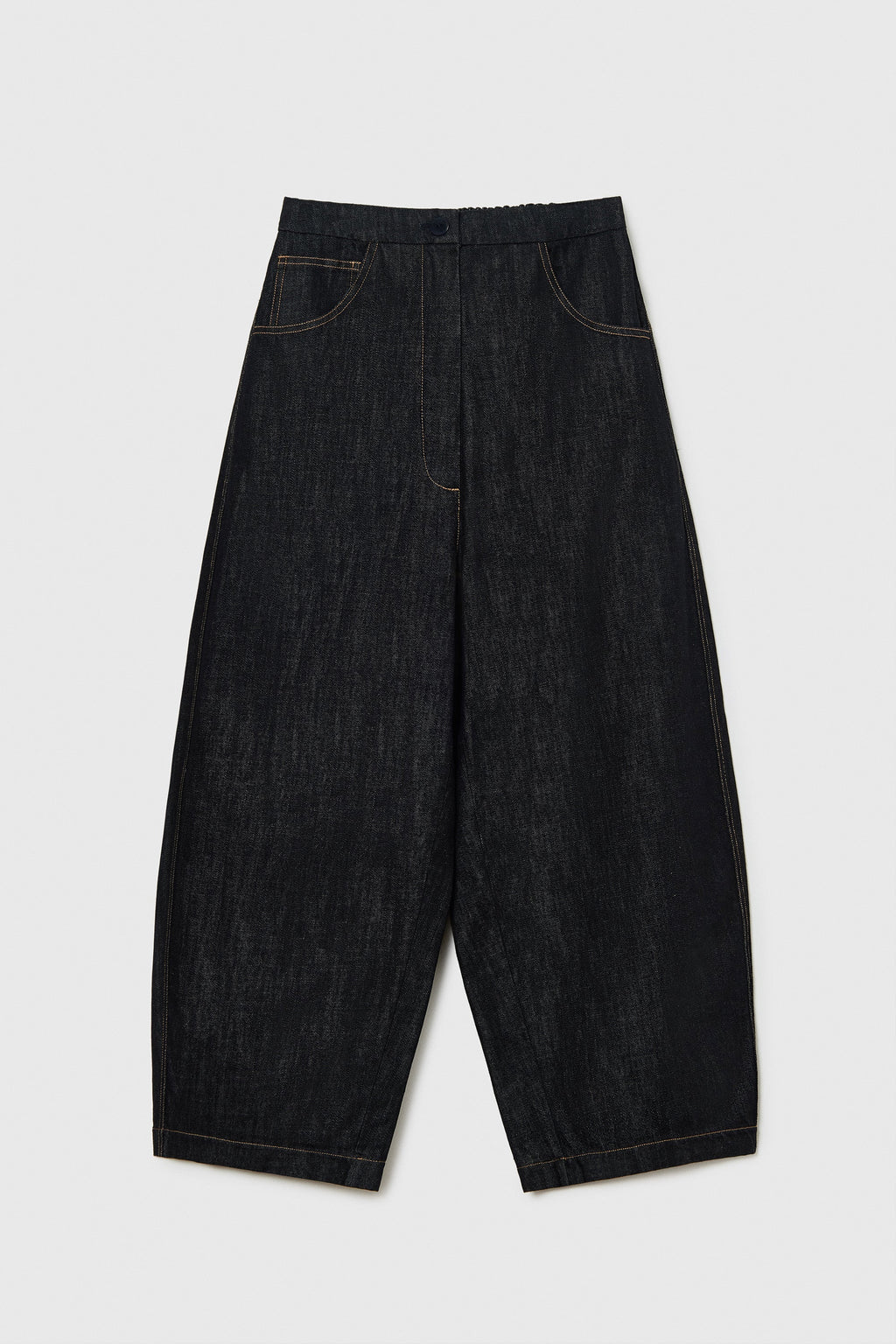 Cordera Denim Curved Pants - Black