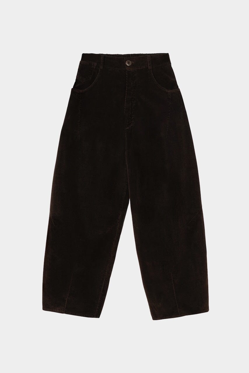 Cordera Corduroy Baggy Pants - Brown