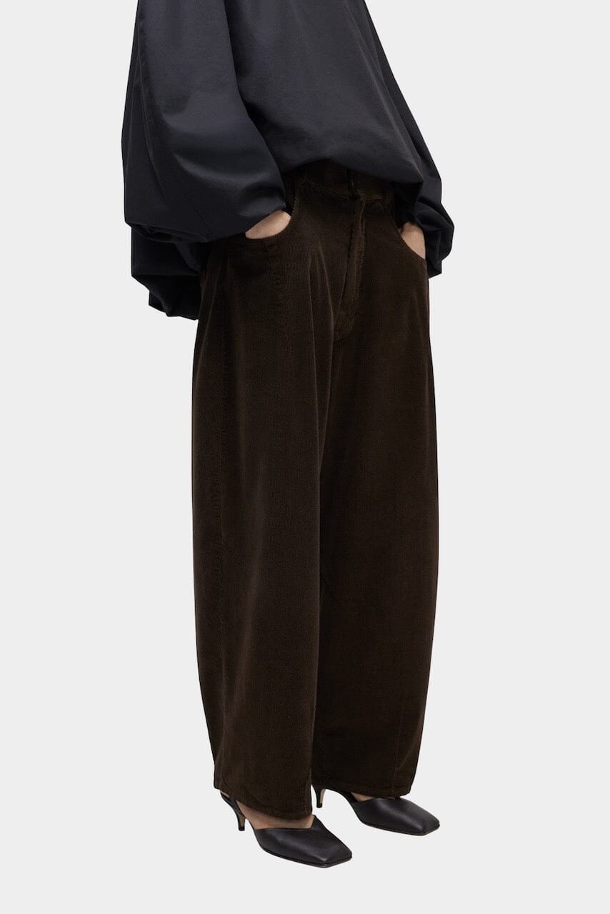 Cordera Corduroy Baggy Pants - Brown