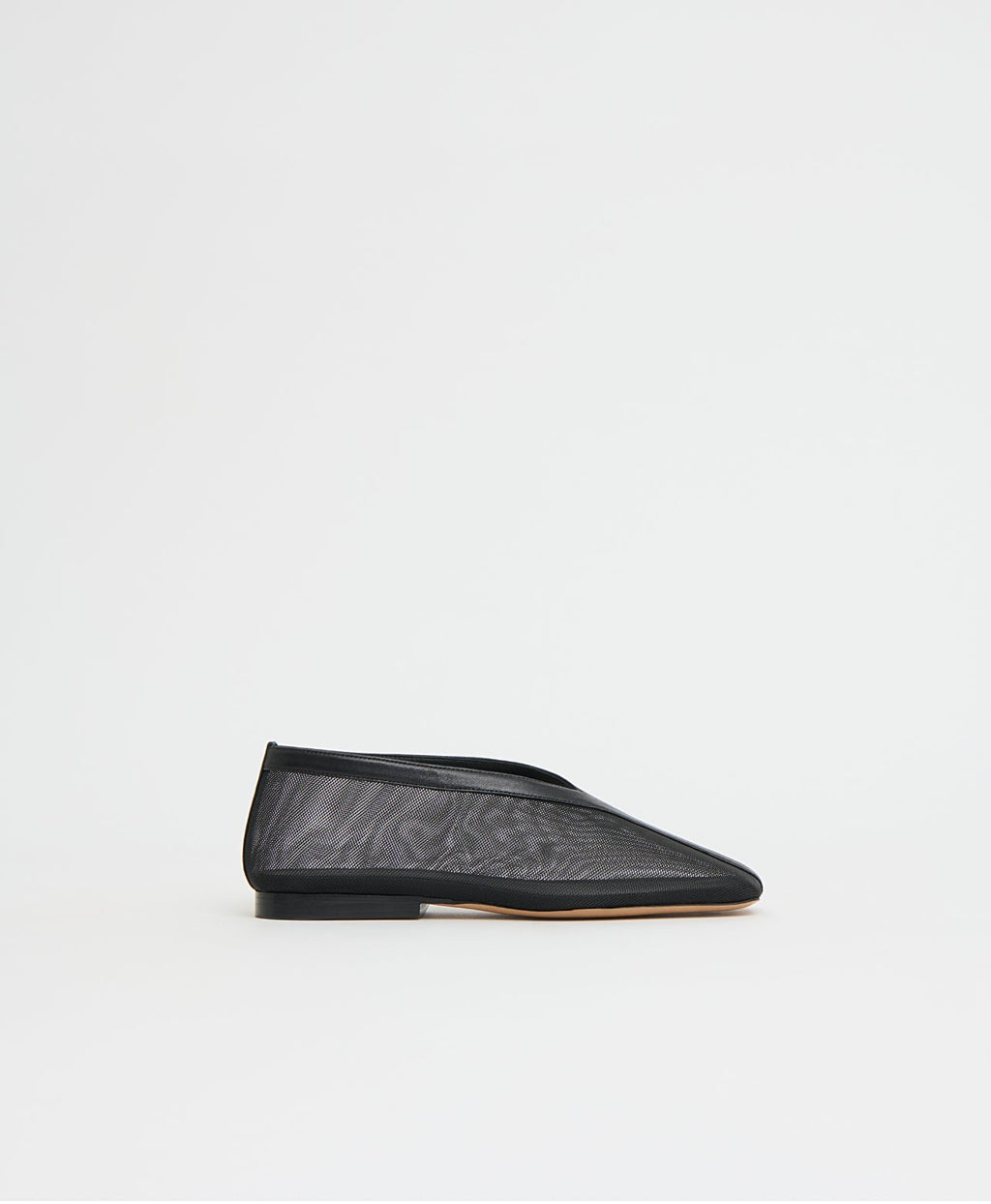 Mansur Gavriel Contorno Square V Flat - Black