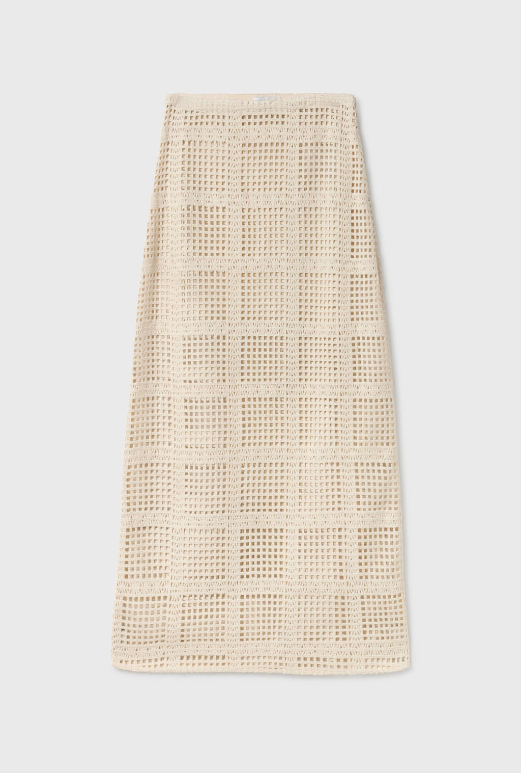 Silk Laundry Cotton Grid Long Skirt - Natural