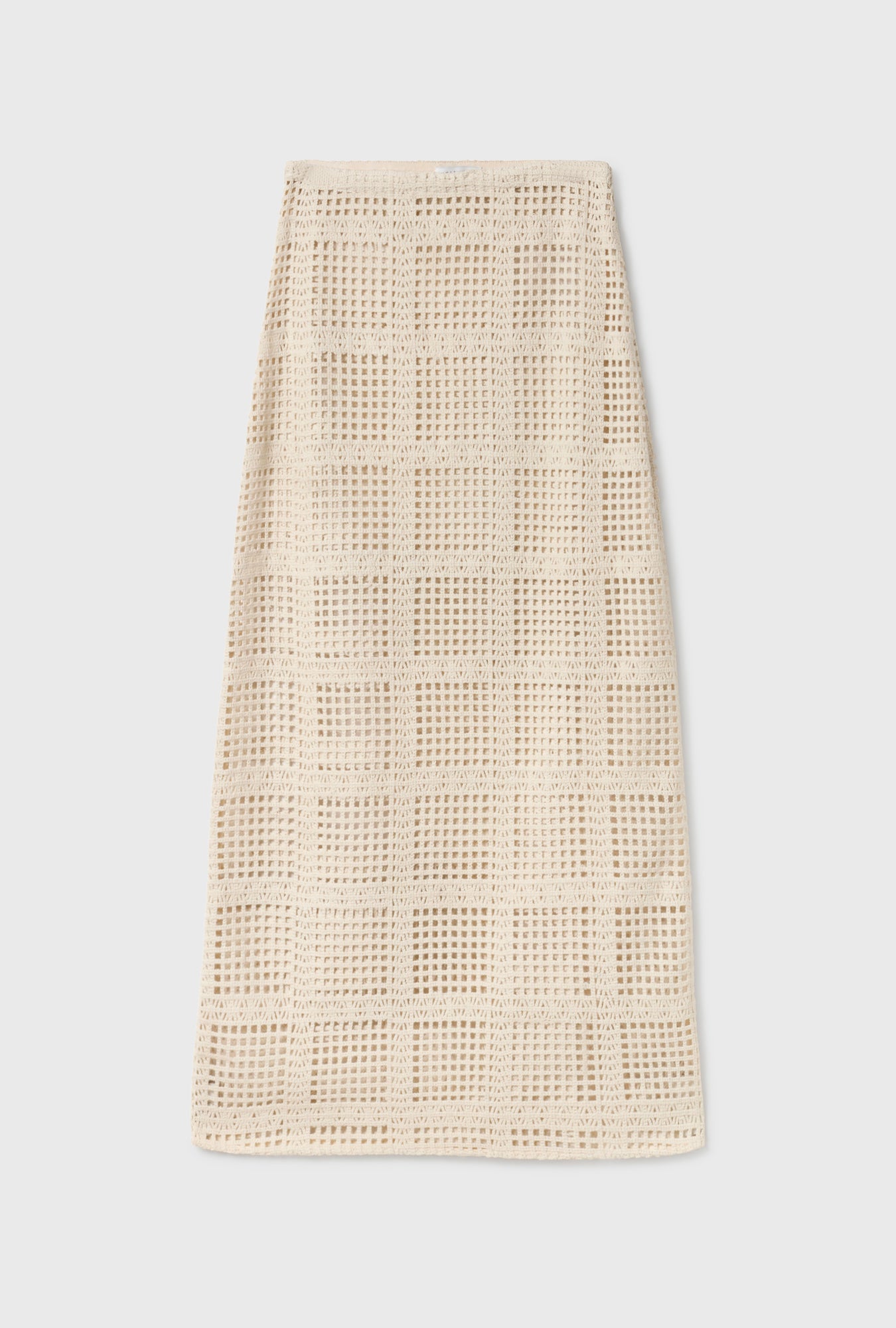 Silk Laundry Cotton Grid Long Skirt - Natural