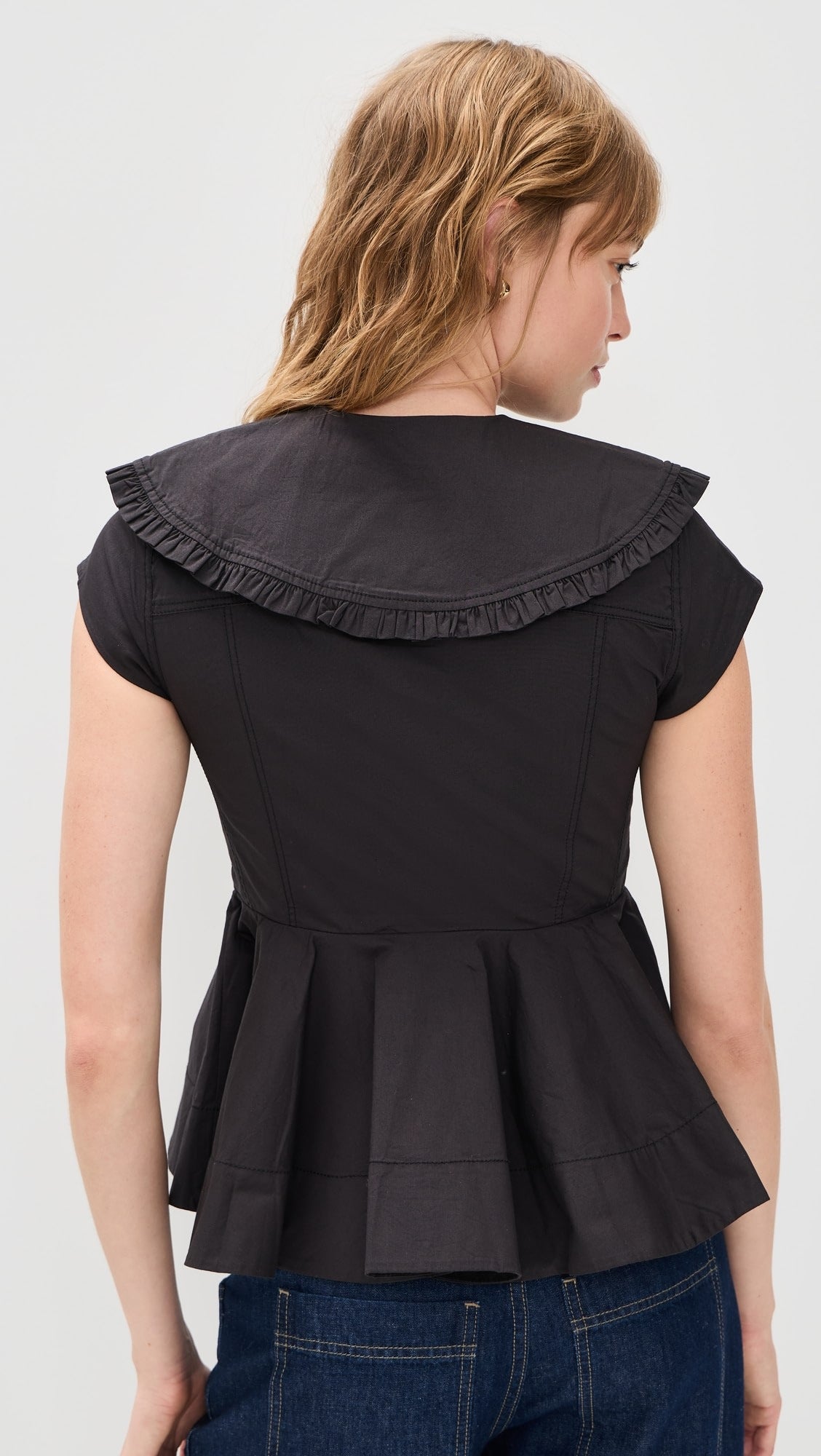 Ganni Cotton Peter Pan Collar Shirt