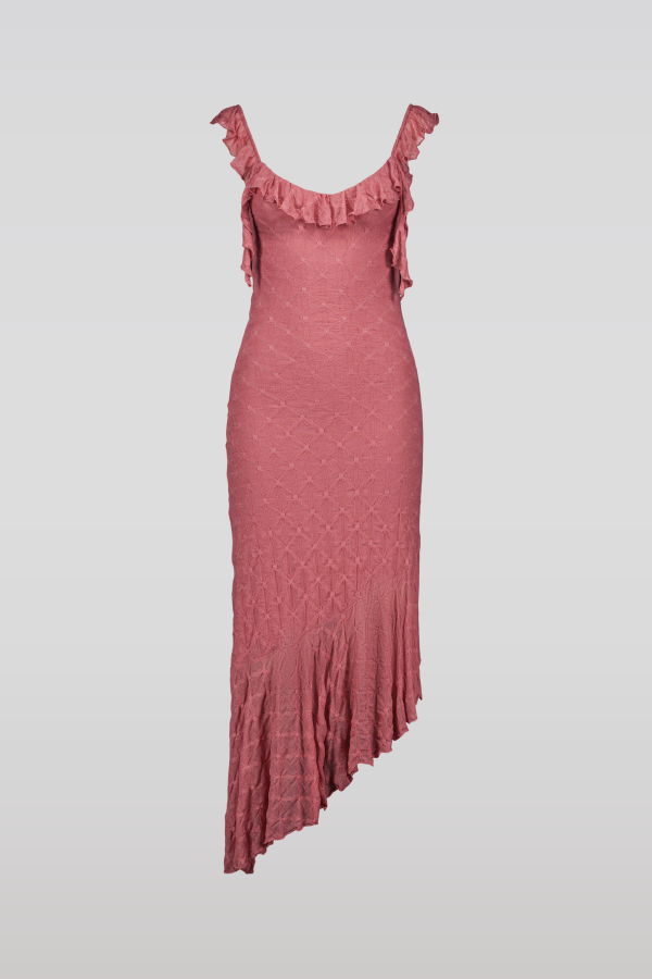 SAEMDI Crincled Jersey Dress - Dusty Rose