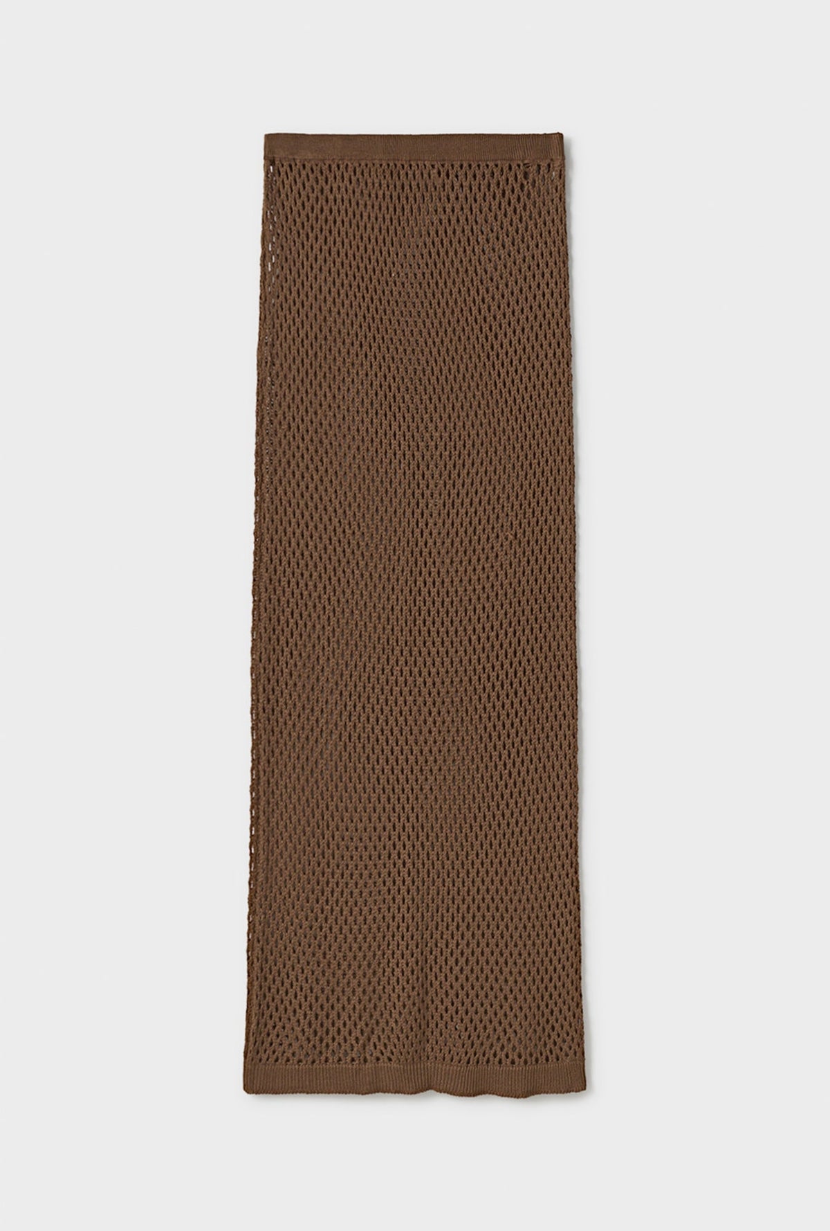 Silk Laundry Crochet Straight Skirt - Dark Earth