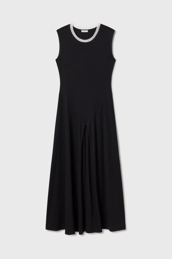 Silk Laundry Crochet Trim Dress