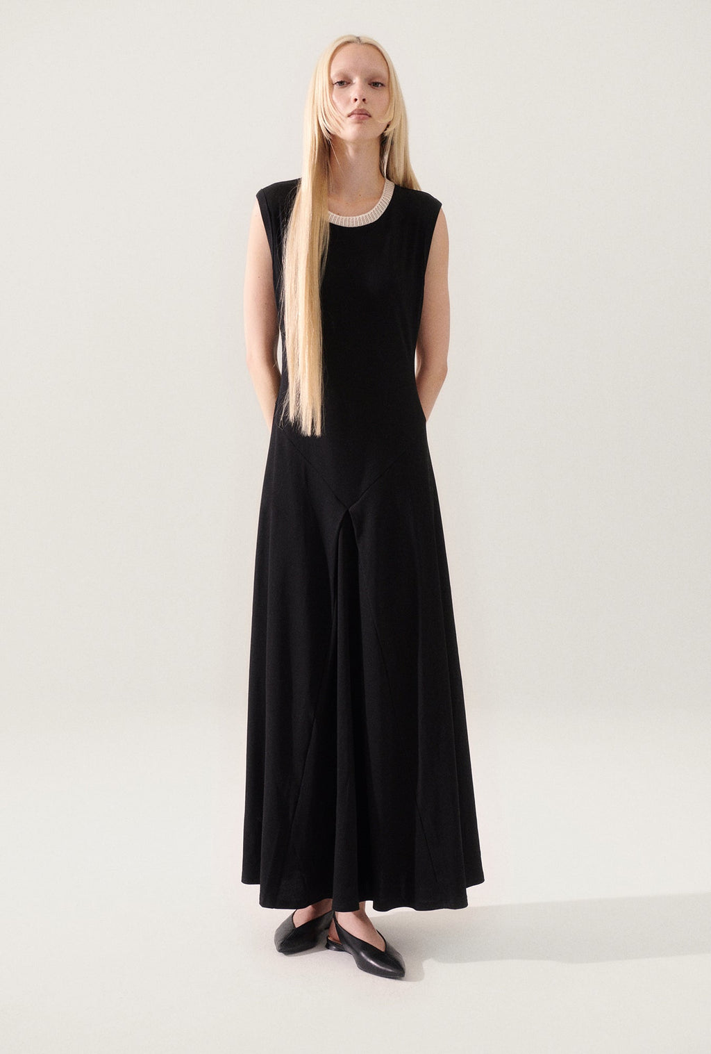 Silk Laundry Crochet Trim Dress