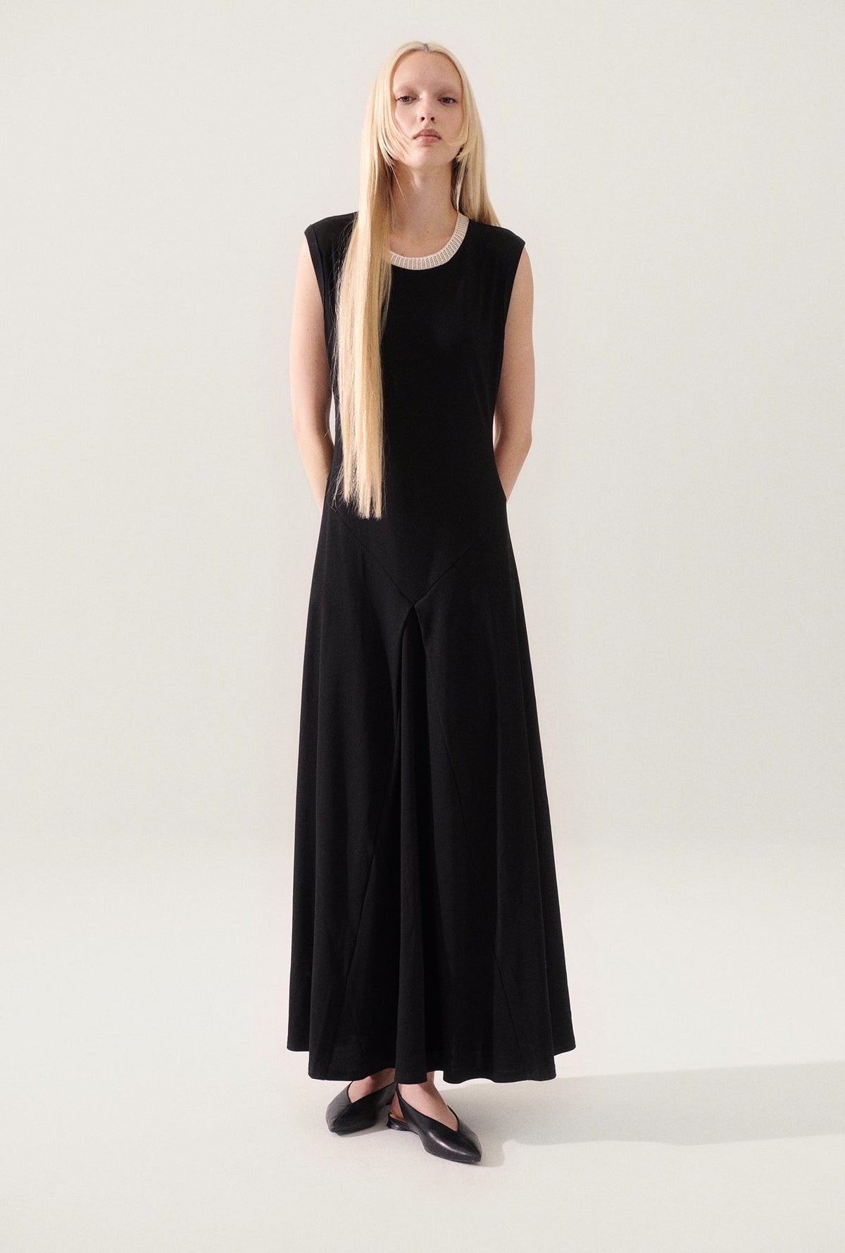 Silk Laundry Crochet Trim Dress
