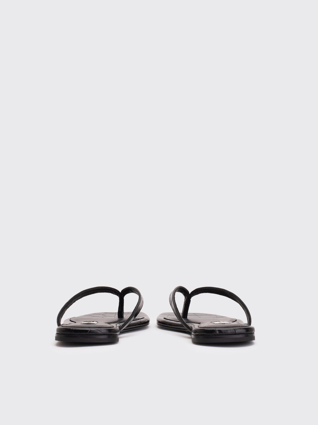 Totême Croco-Embossed Flip Flops - Black