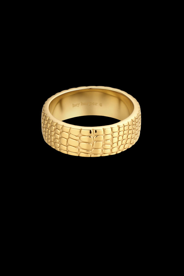 Hey Harper Crocodile Print Band Ring