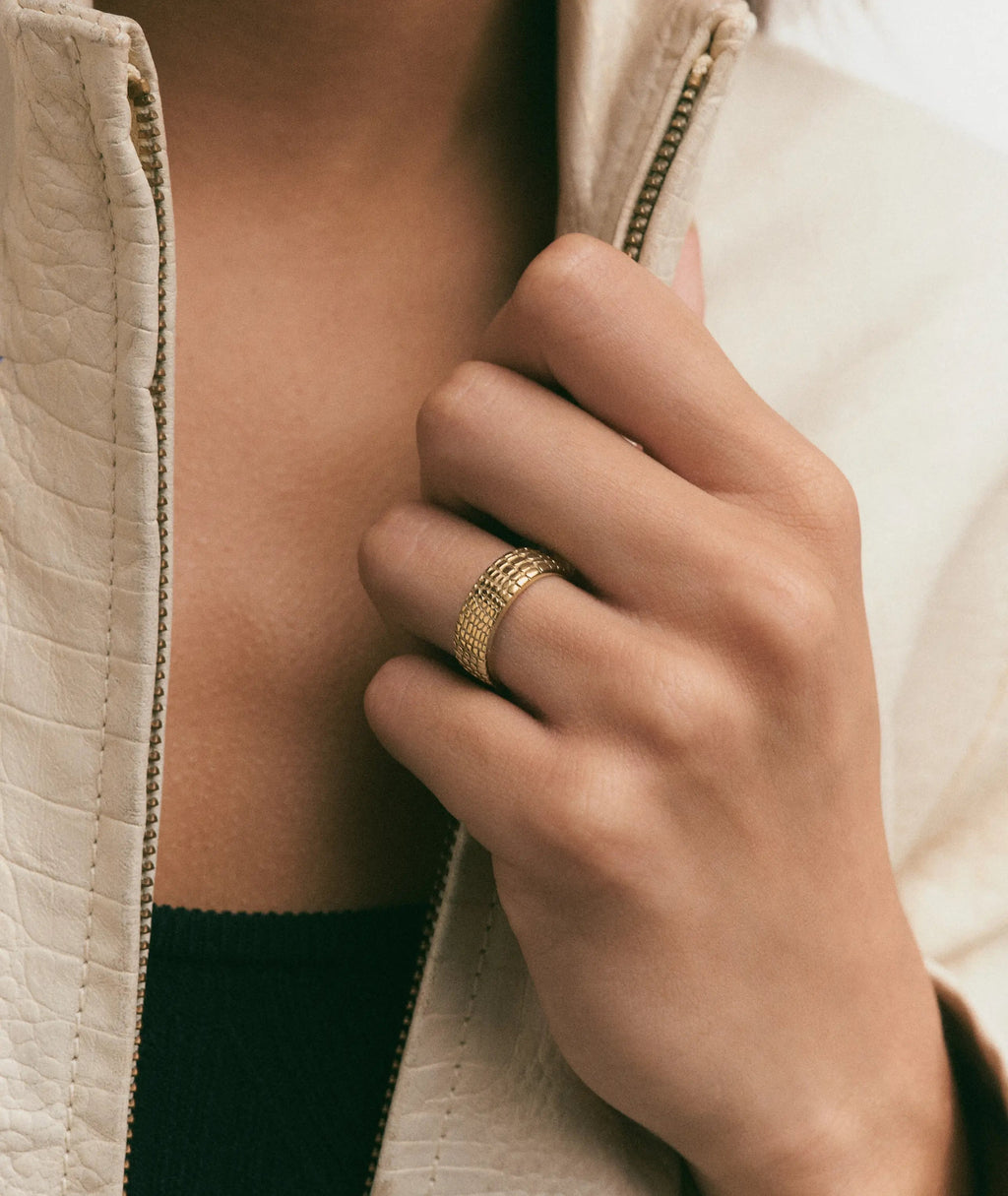 Hey Harper Crocodile Print Band Ring