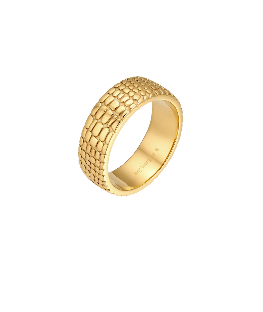 Hey Harper Crocodile Print Band Ring