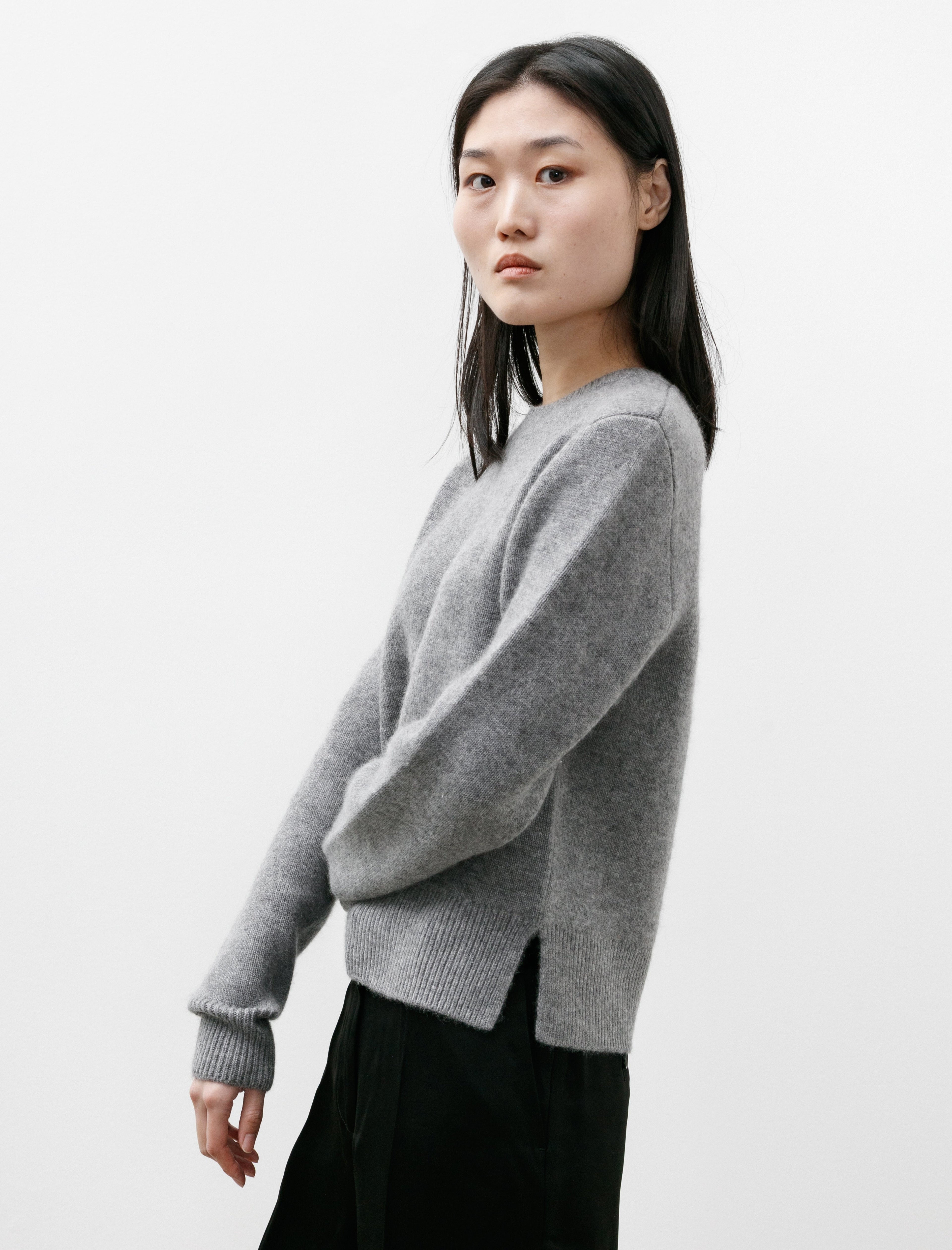 Totême Cropped Crewneck Knit Sweater
