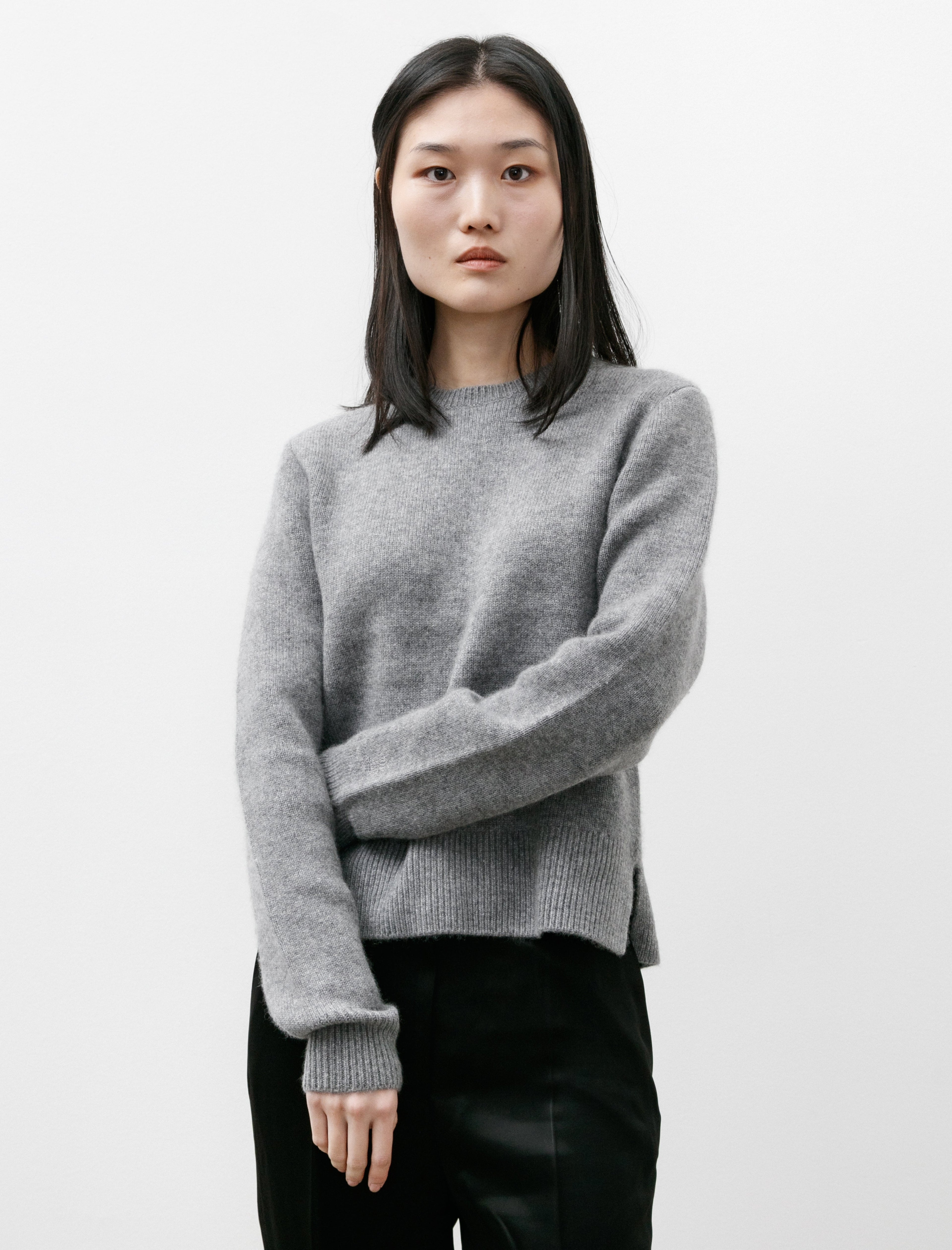 Totême Cropped Crewneck Knit Sweater