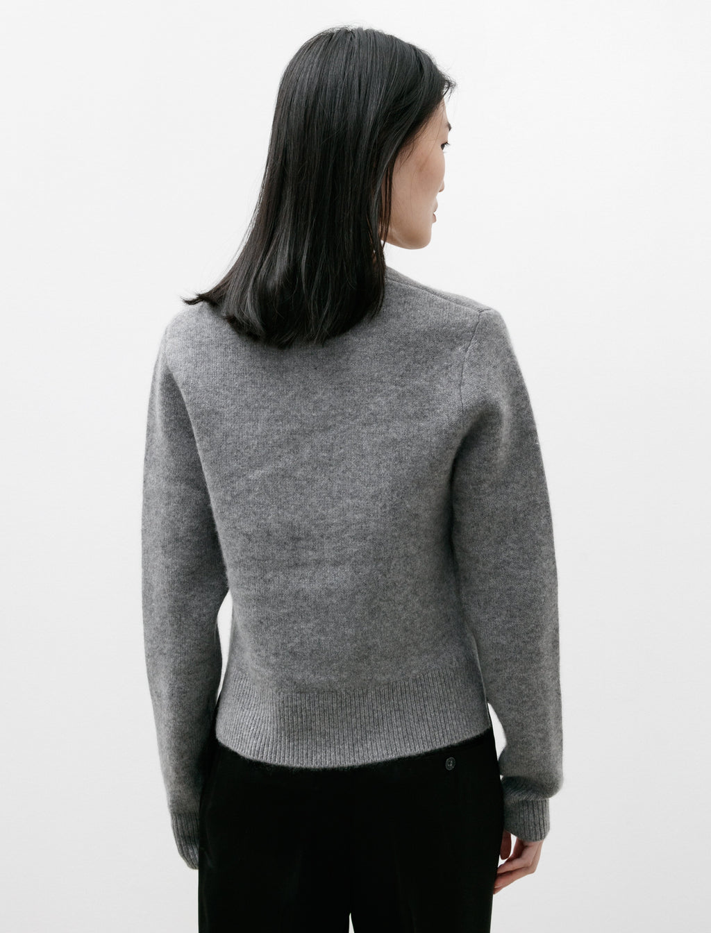 Totême Cropped Crewneck Knit Sweater