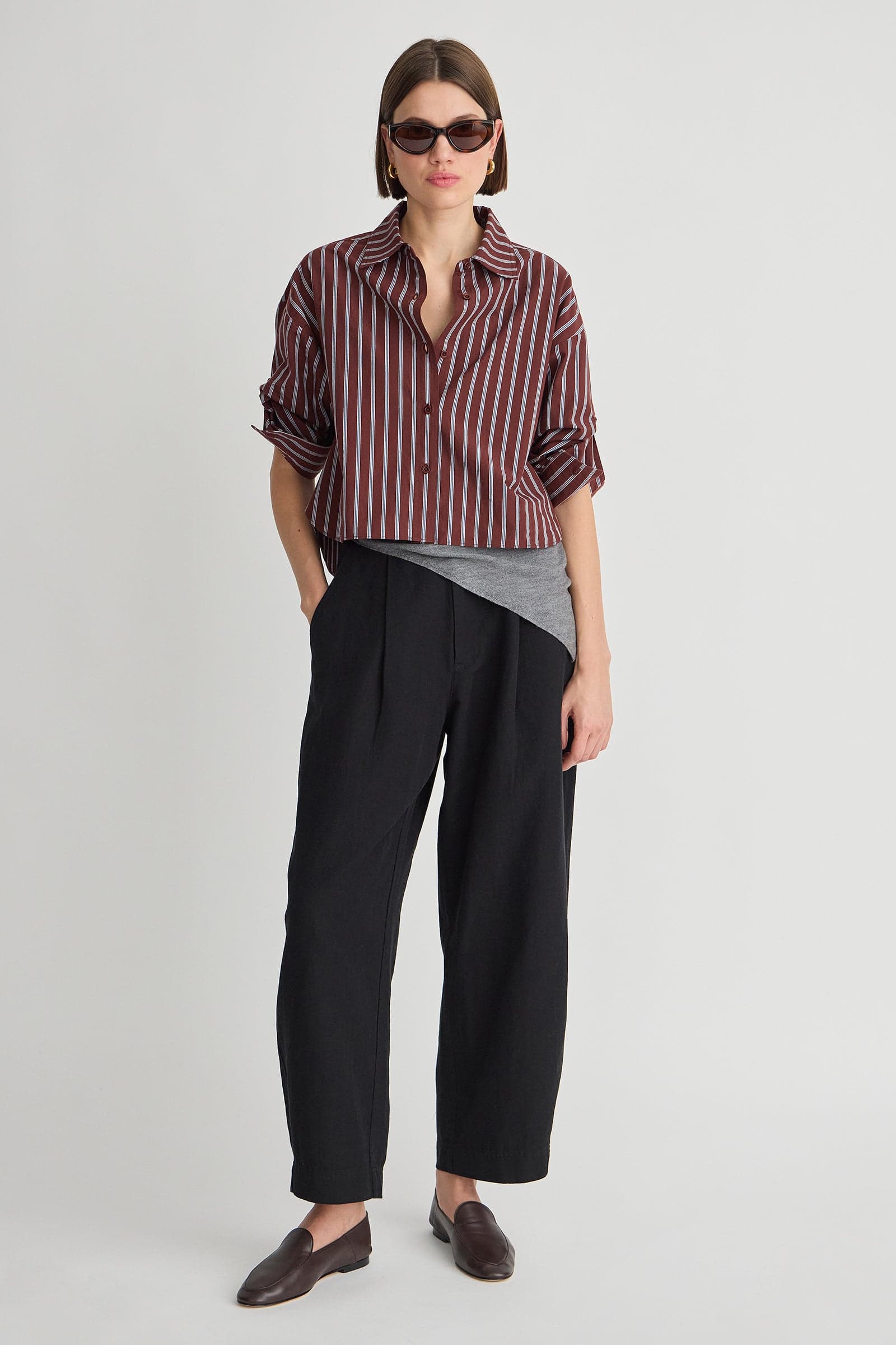 Apiece Apart Cropped Isolde Button Down Shirt