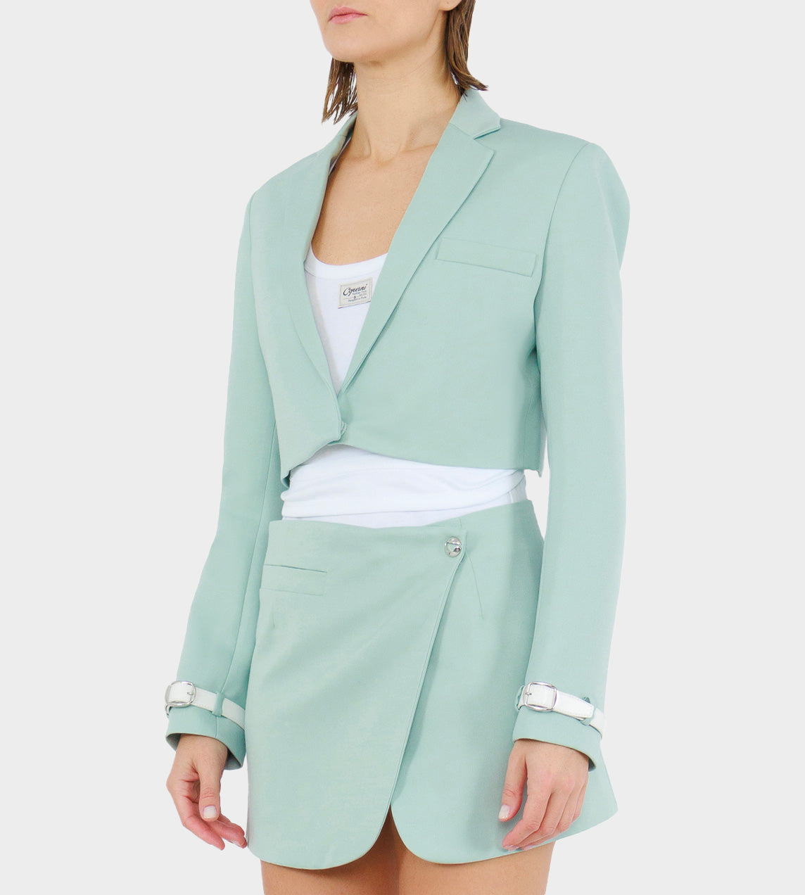 Coperni Cropped Tailored Jacket - Green