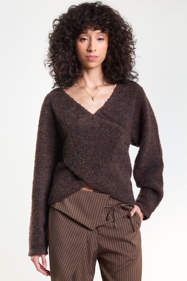 Deiji Studios Crossover Top - Brown Multi