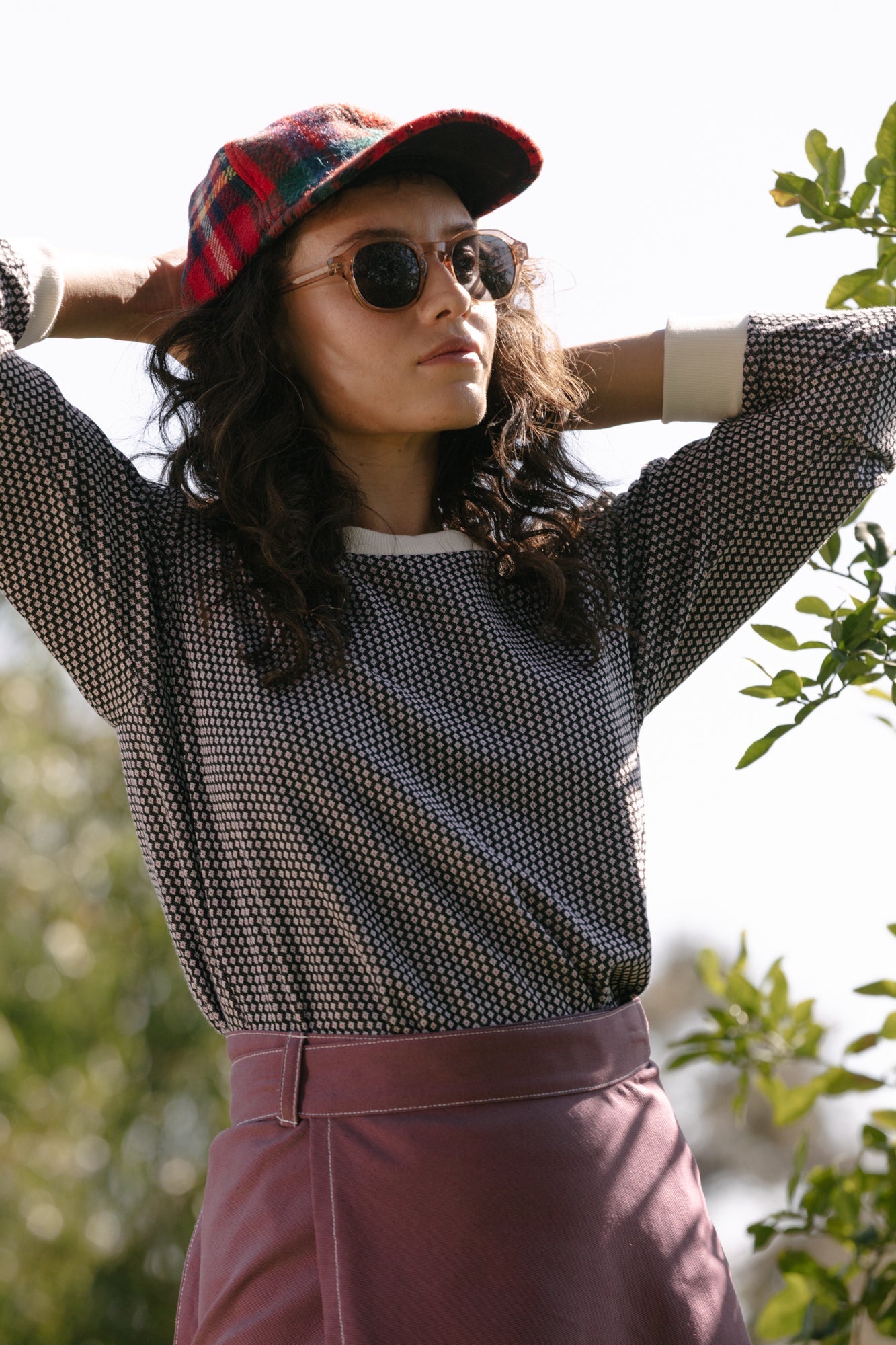 Carleen Cuffed Long Sleeve Dot Jacquard Shirt