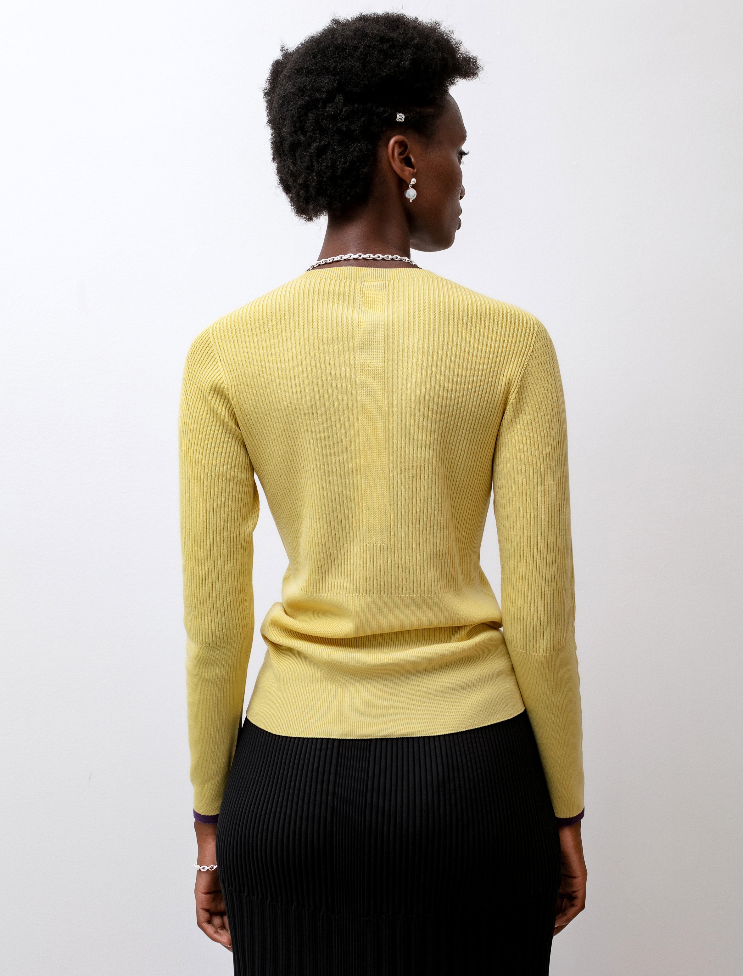 CFCL Cupro Rib Top - Yellow/Purple