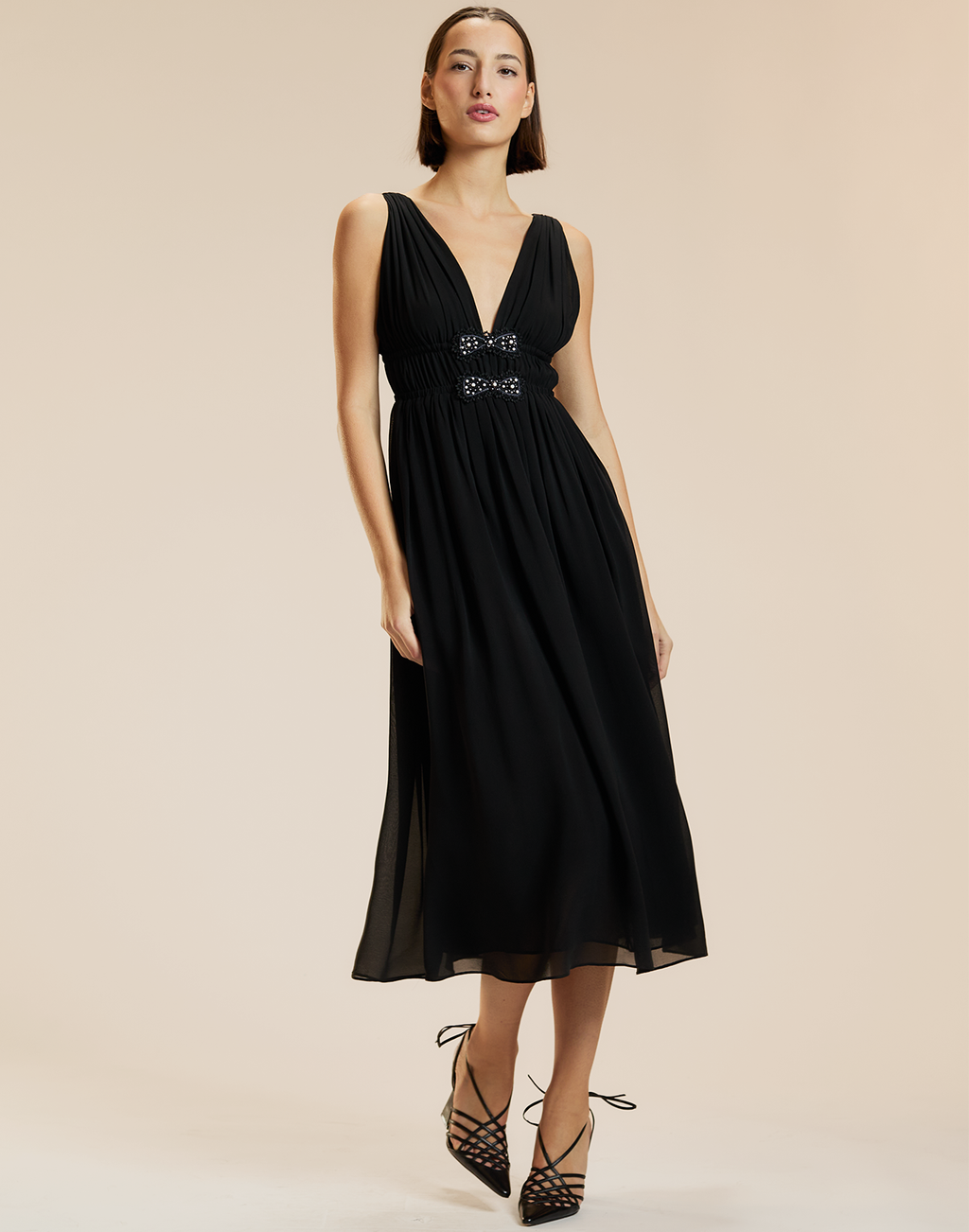 Cynthia Rowley Amelie Silk Midi Dress - Black