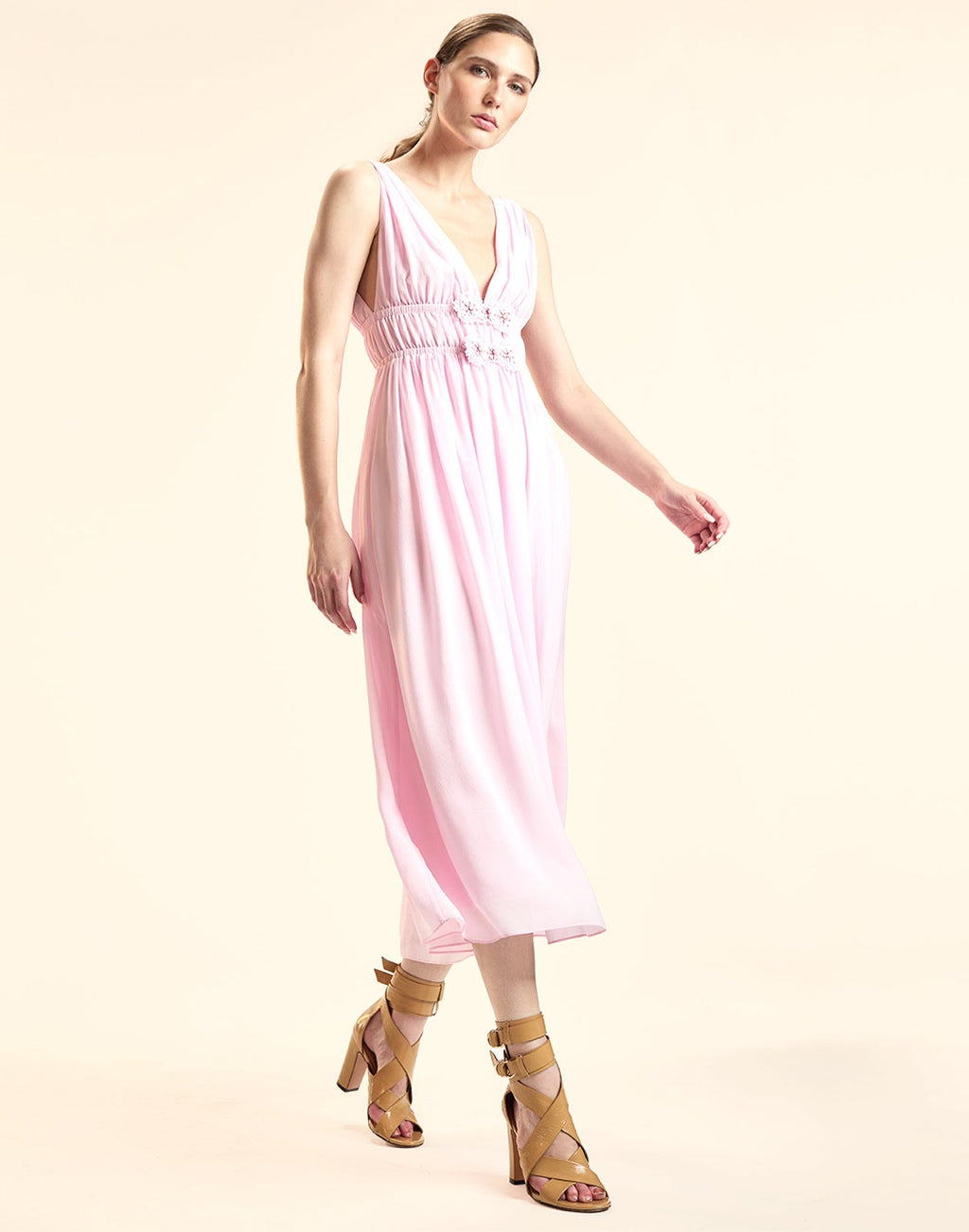 Cynthia Rowley Amelie Silk Midi Dress - Pink