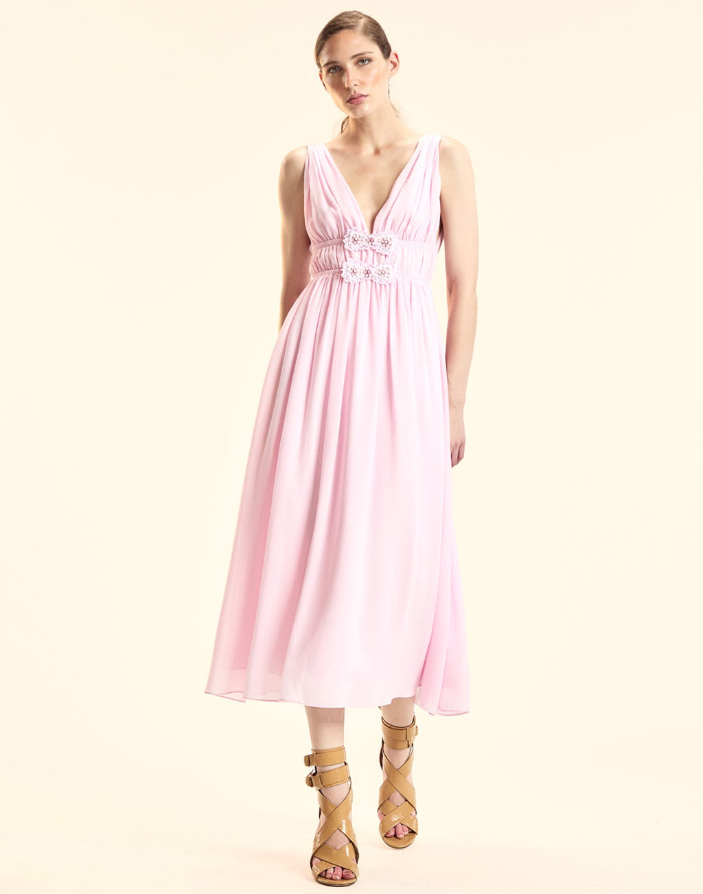 Cynthia Rowley Amelie Silk Midi Dress - Pink
