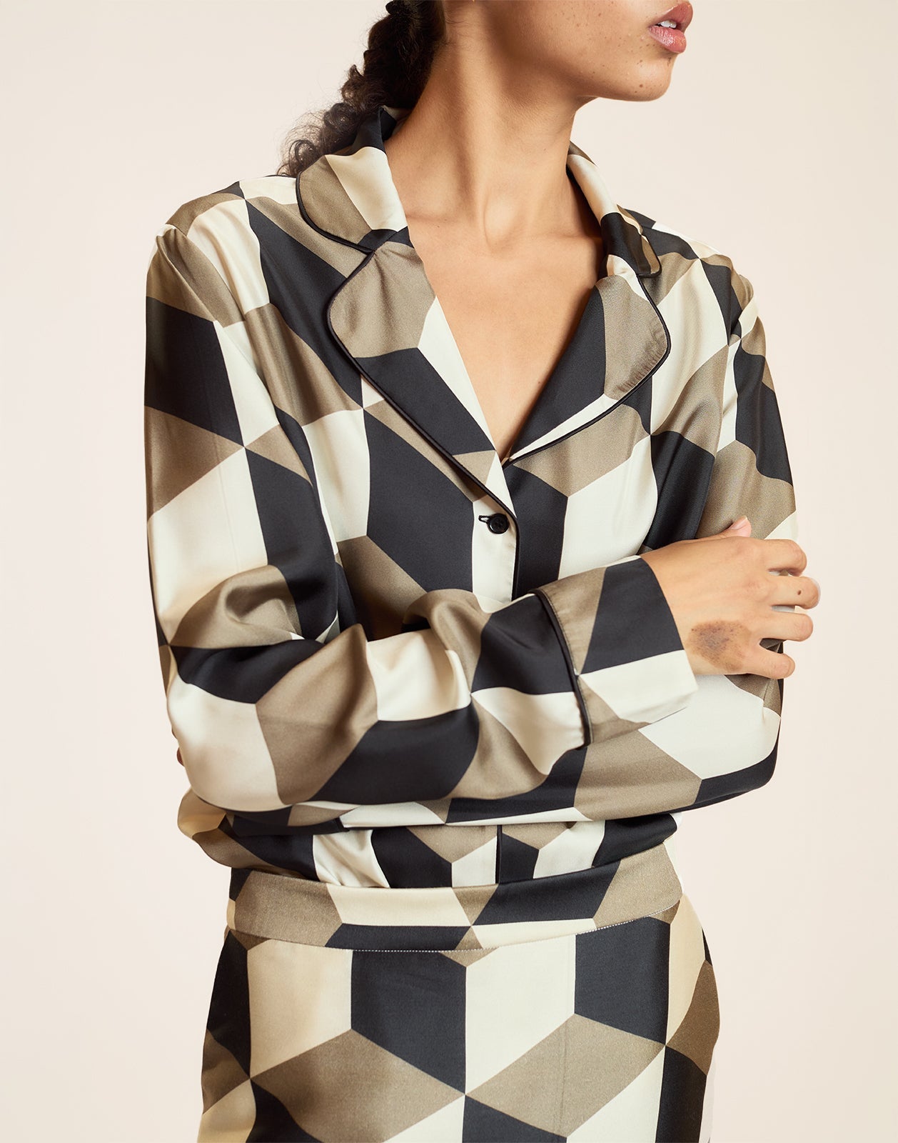 Cynthia Rowley Art Deco PJ Top