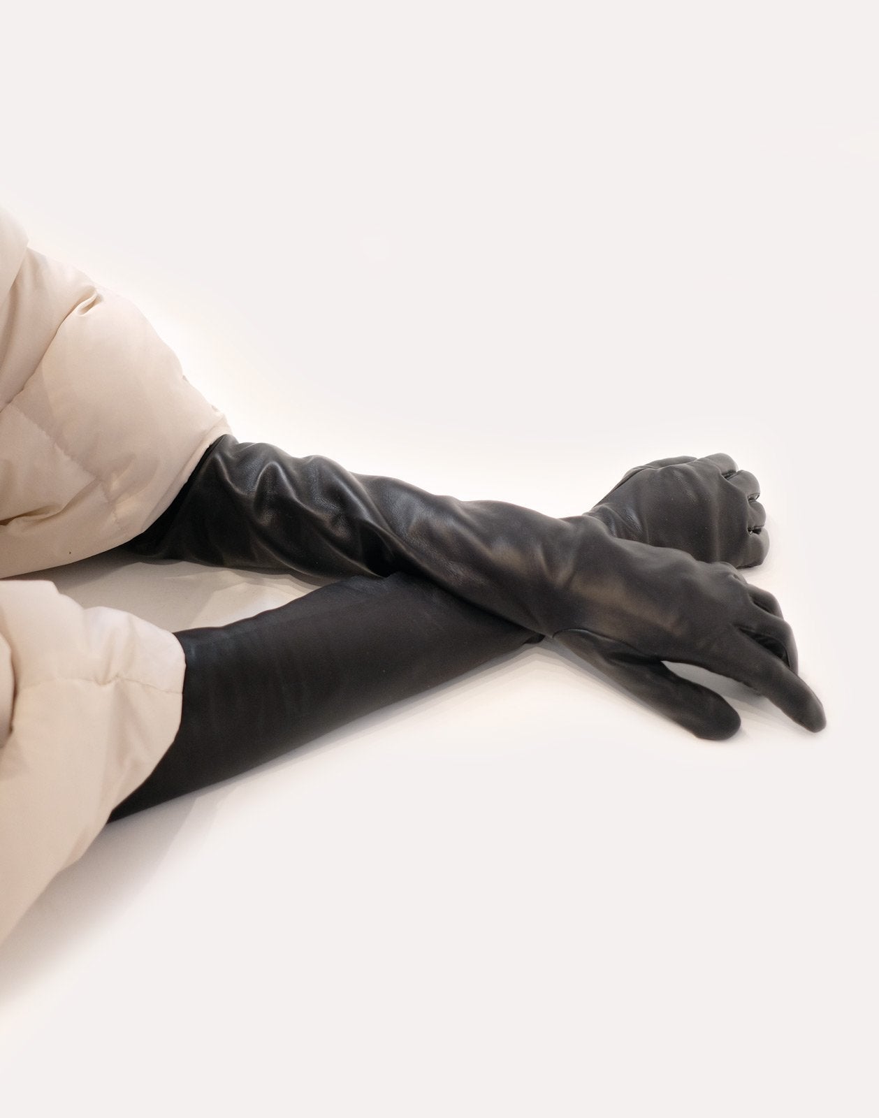 Cynthia Rowley Bea Long Leather Gloves