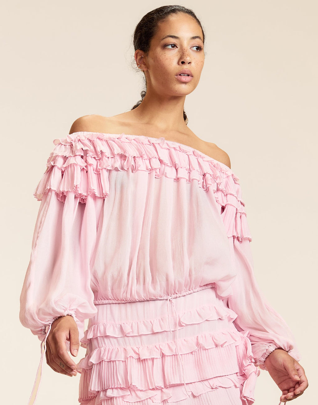 Cynthia Rowley Bella Ruffle Blouse - Pink