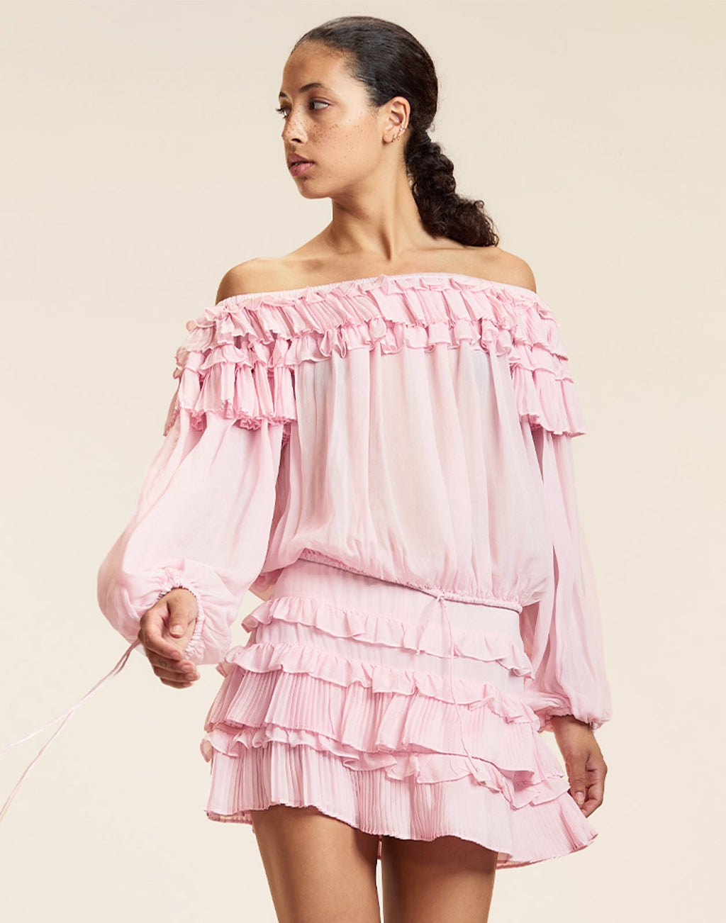 Cynthia Rowley Bella Ruffle Blouse - Pink