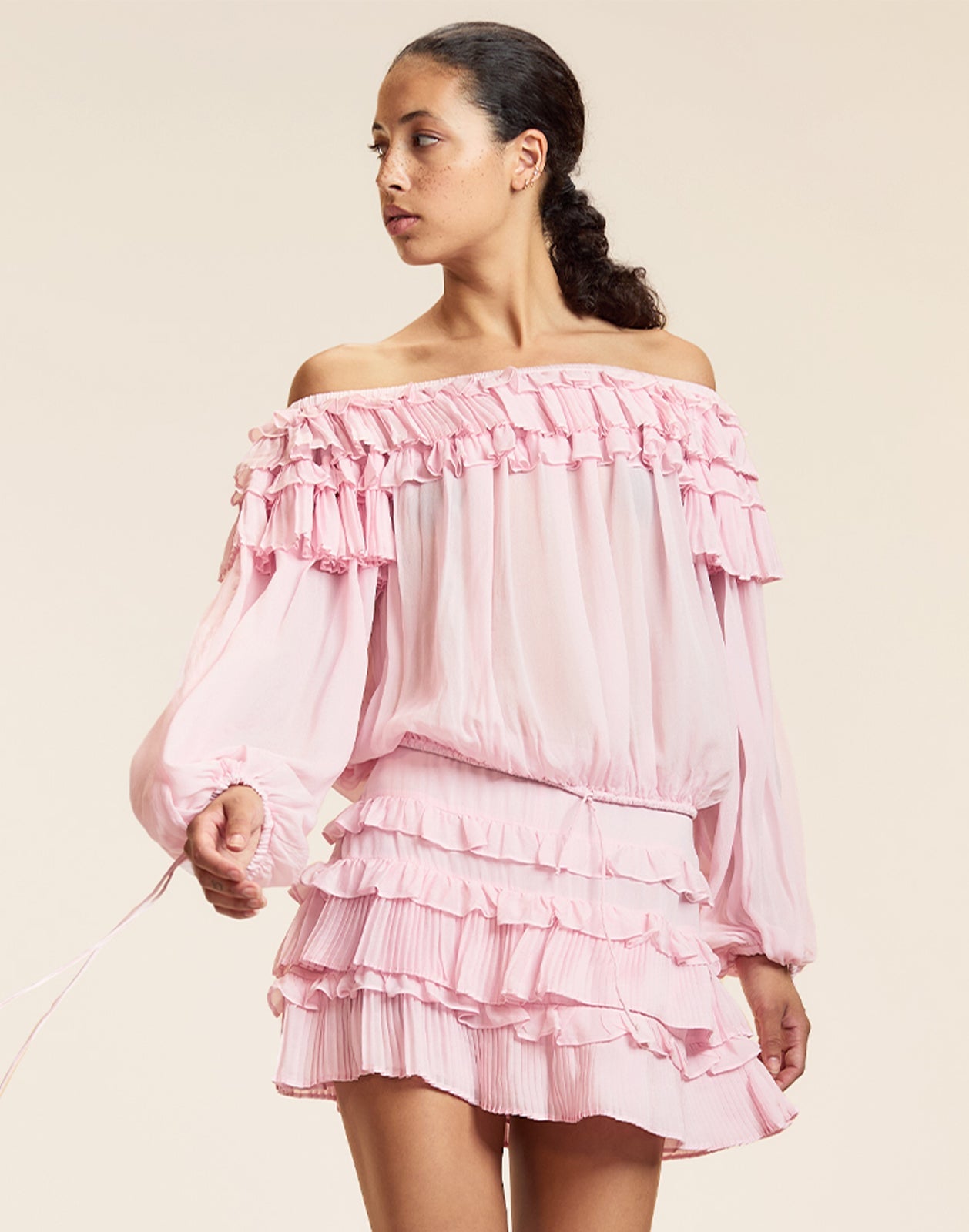 Cynthia Rowley Bella Ruffle Blouse - Pink